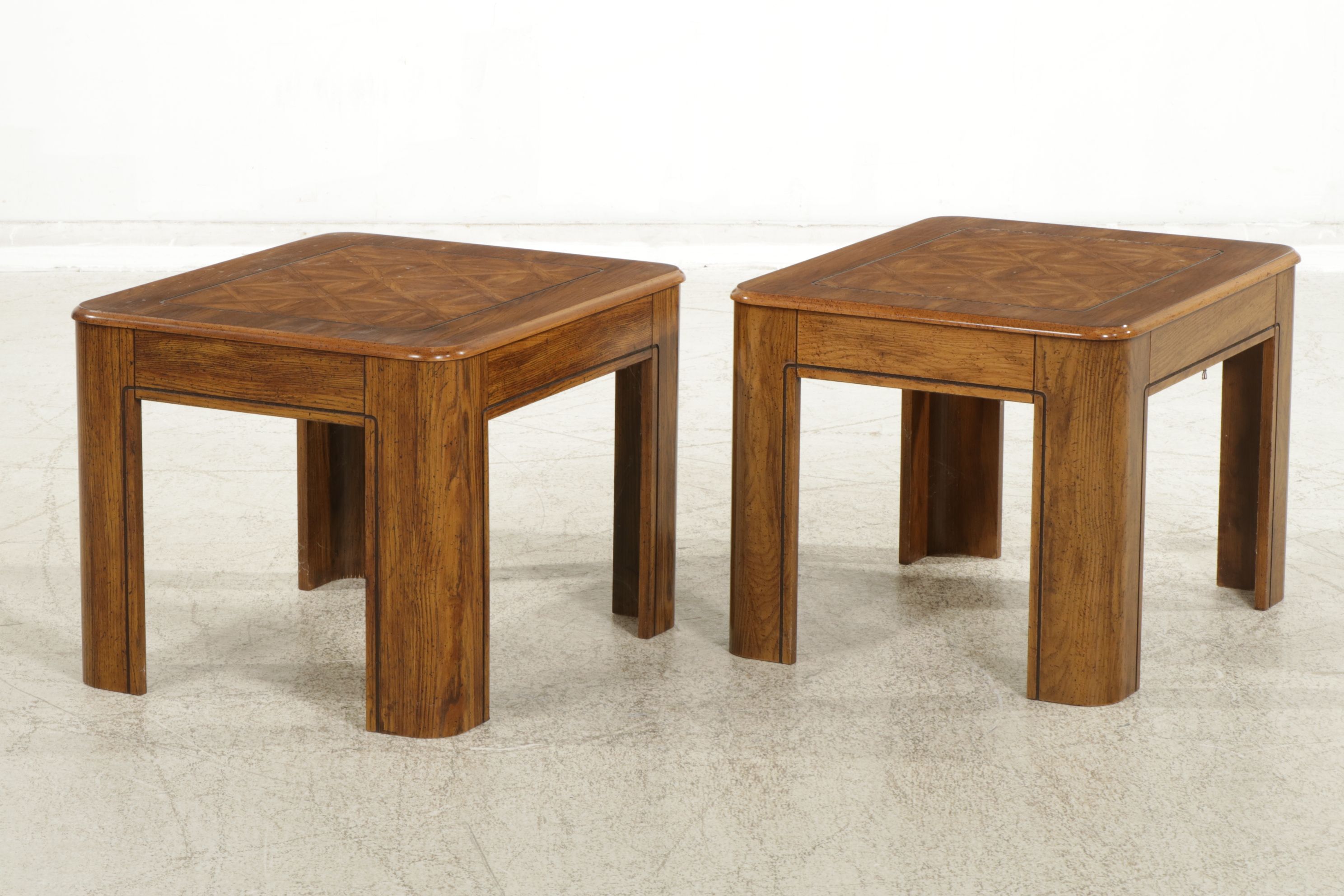 Pilliod Side Tables with Wood Grain Laminate Finish, Pair, 1984