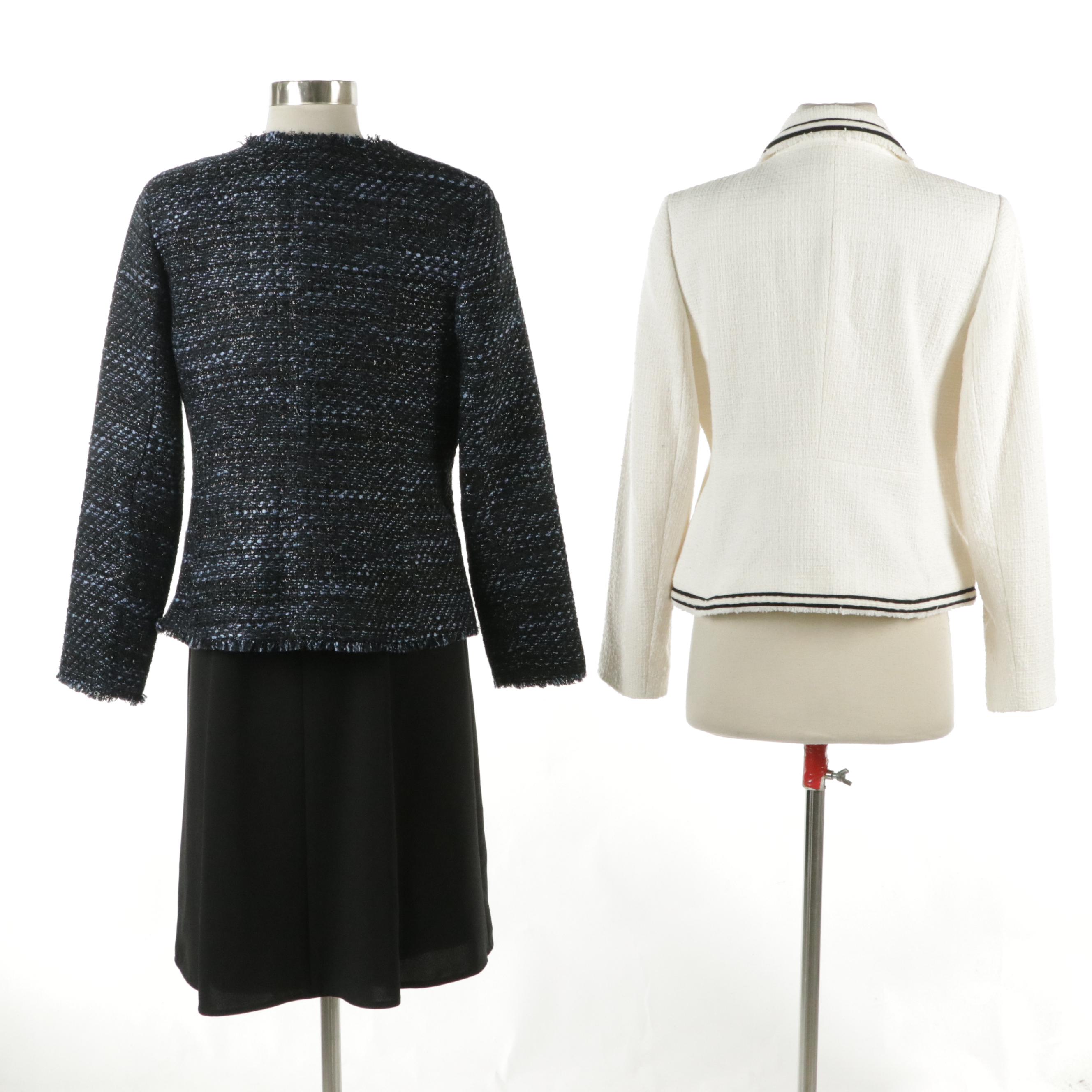 Talbots Little Black Dress with Woven Bouclé Jackets