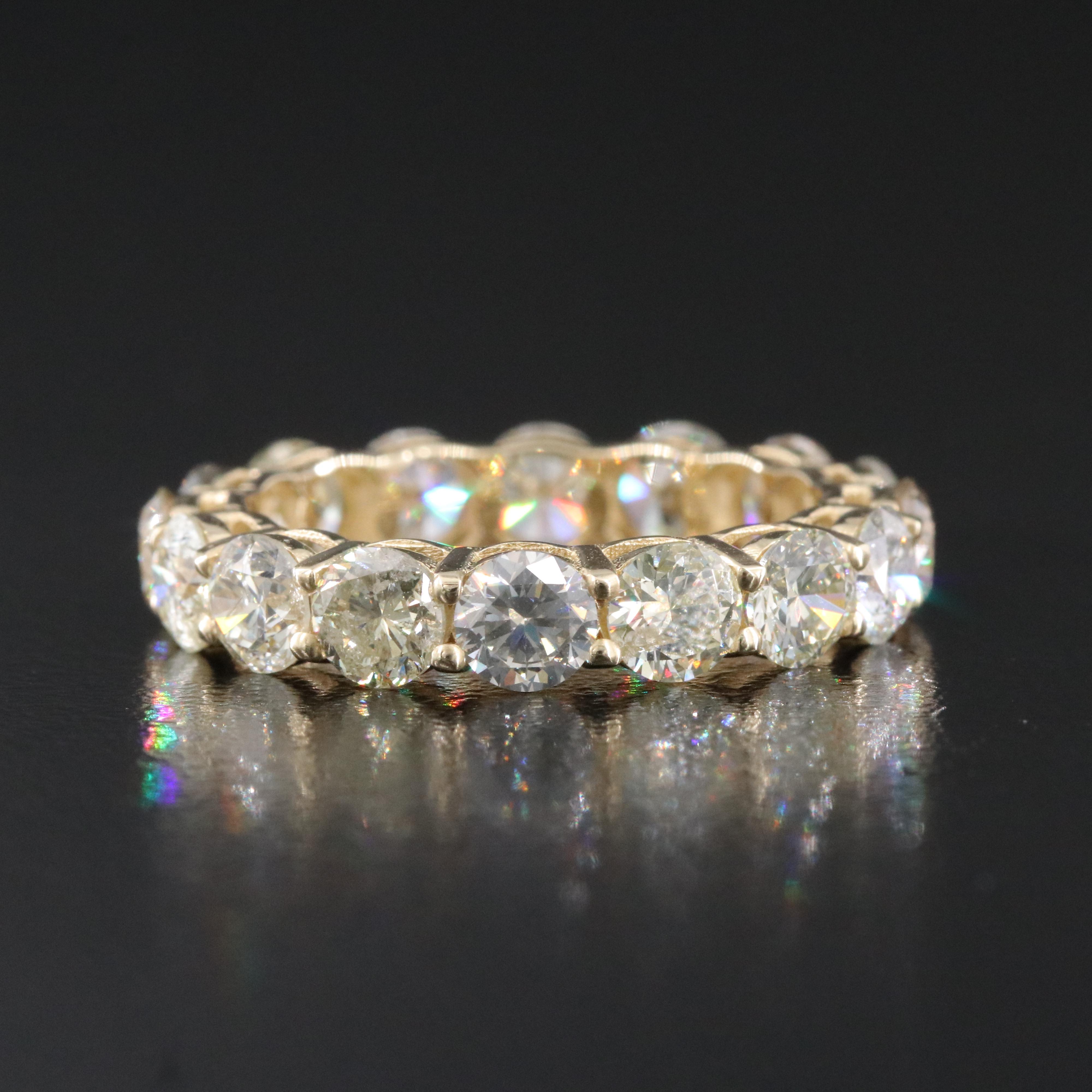 14K 4.81 CTW Fancy Diamond Eternity Band with IGI Jewelry Report