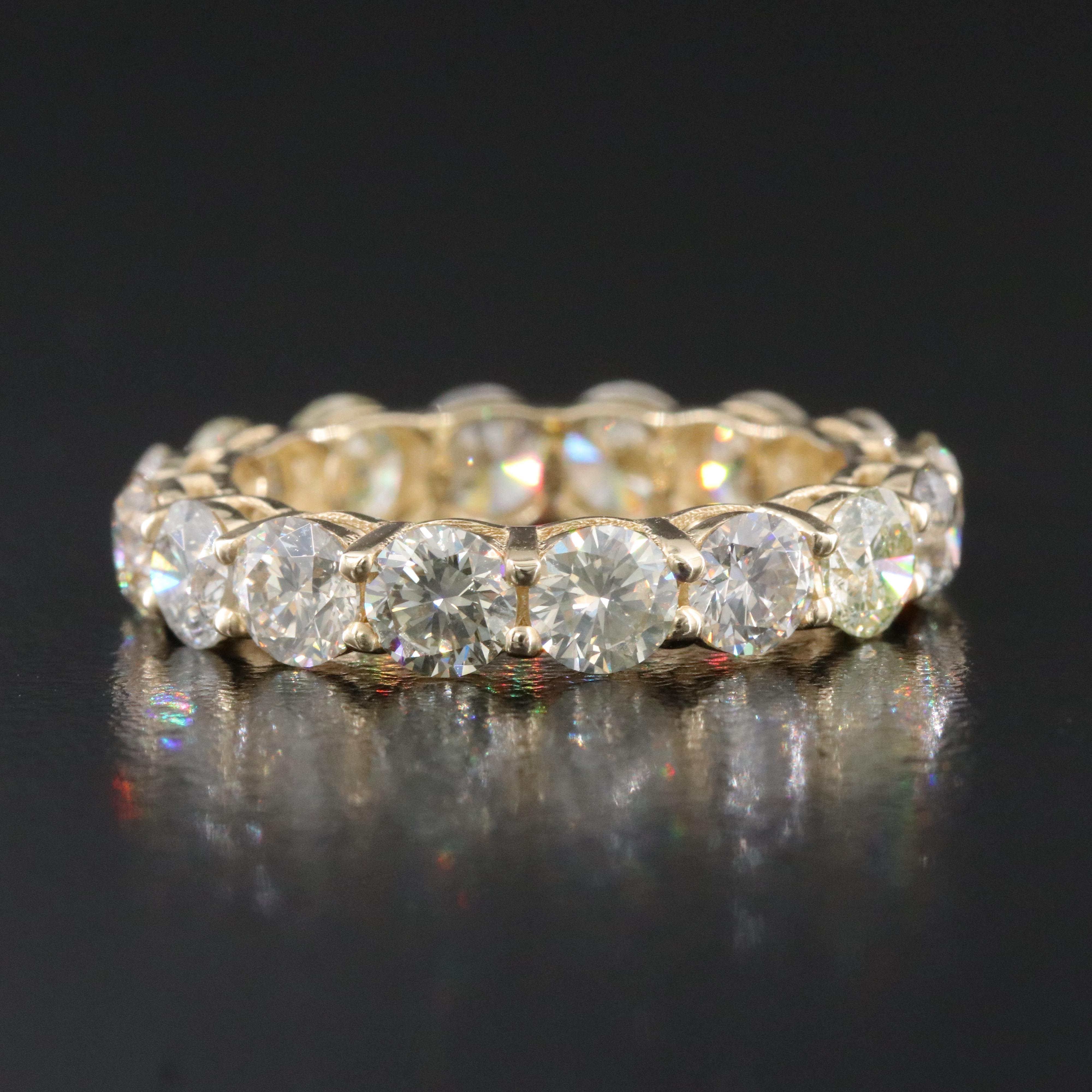 14K 4.81 CTW Fancy Diamond Eternity Band with IGI Jewelry Report