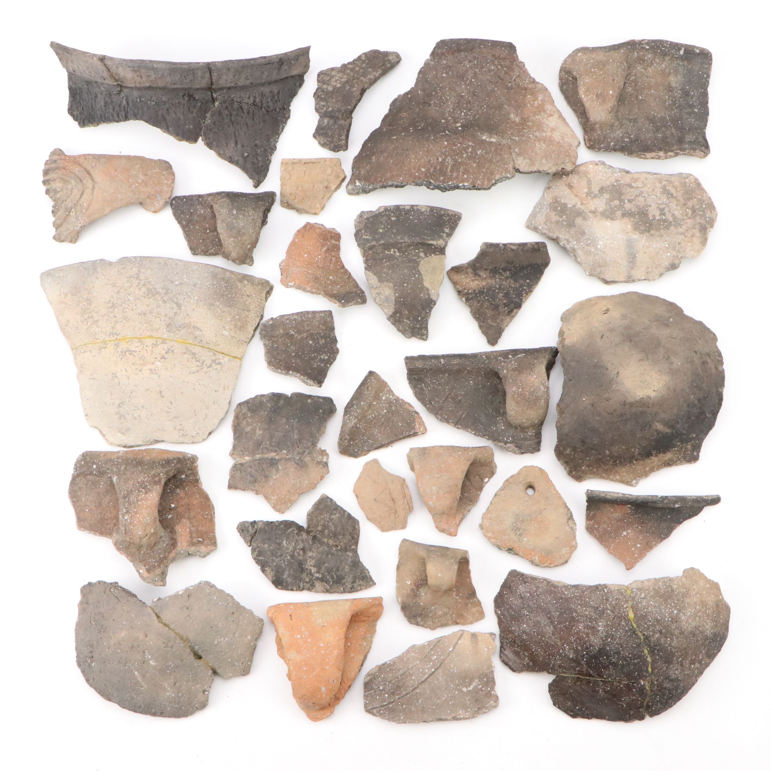 Fort Ancient Shell Tempered Ceramic Potsherds, 1000–1750 CE