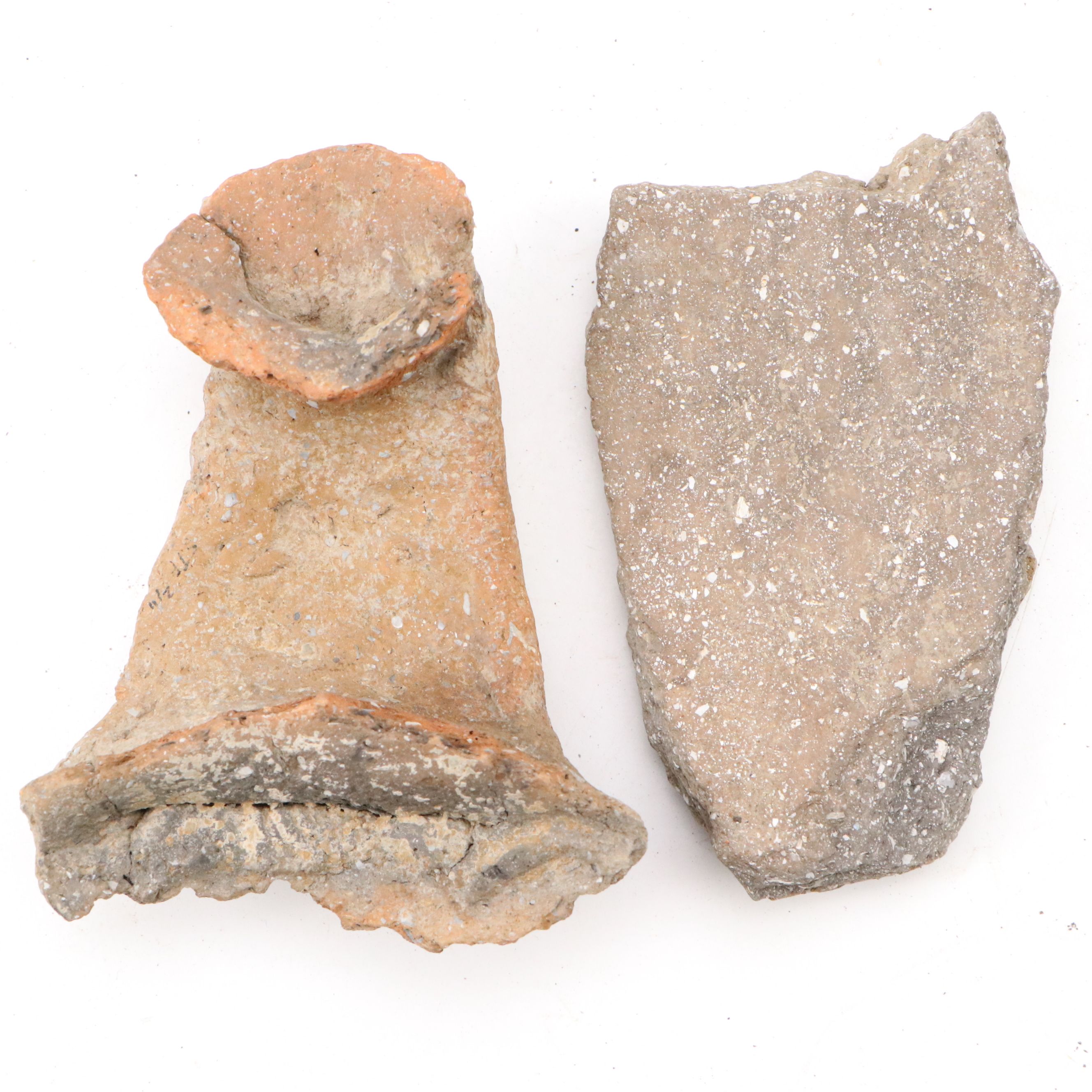 Fort Ancient Shell Tempered Ceramic Potsherds, 1000–1750 CE