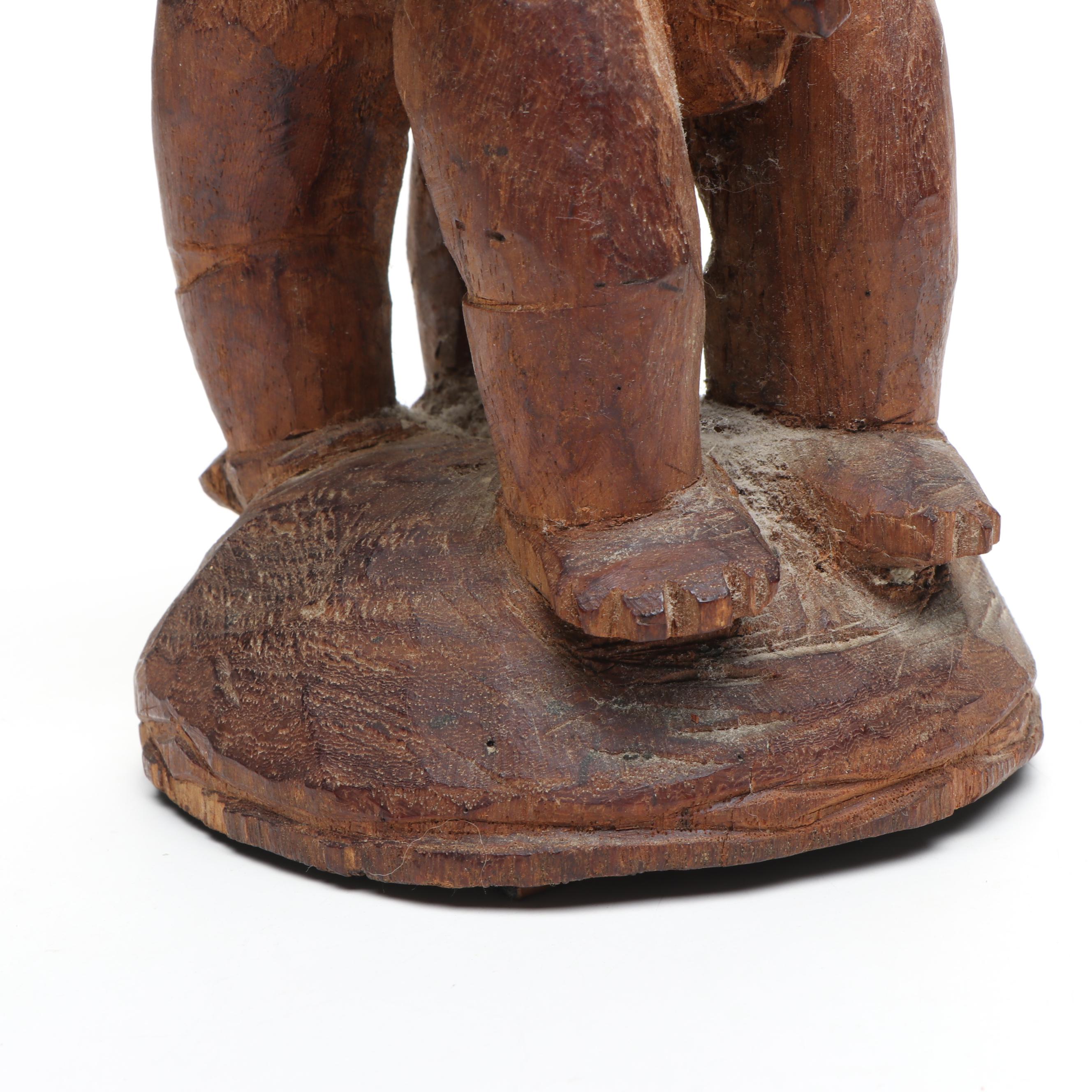 Timor Atoni Form Hand-Carved Conjoined Male and Female Ancestor Figure