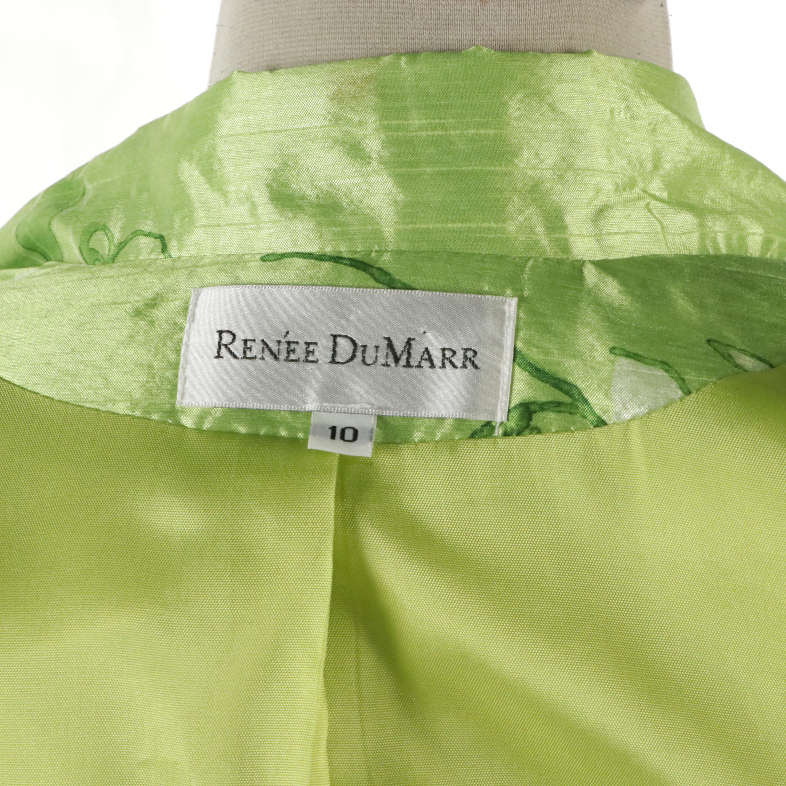 Paule Vasseur Silk Shantung and Renée DuMarr Polyester Floral Skirt Suits