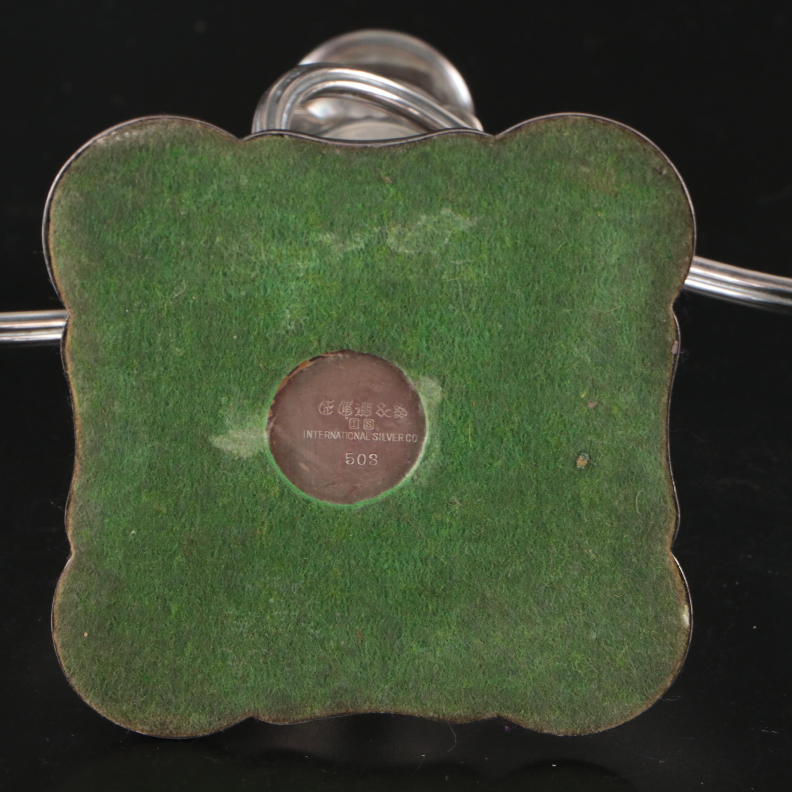 International Silver Repoussé Silver Plate Three-Arm Candelabrum