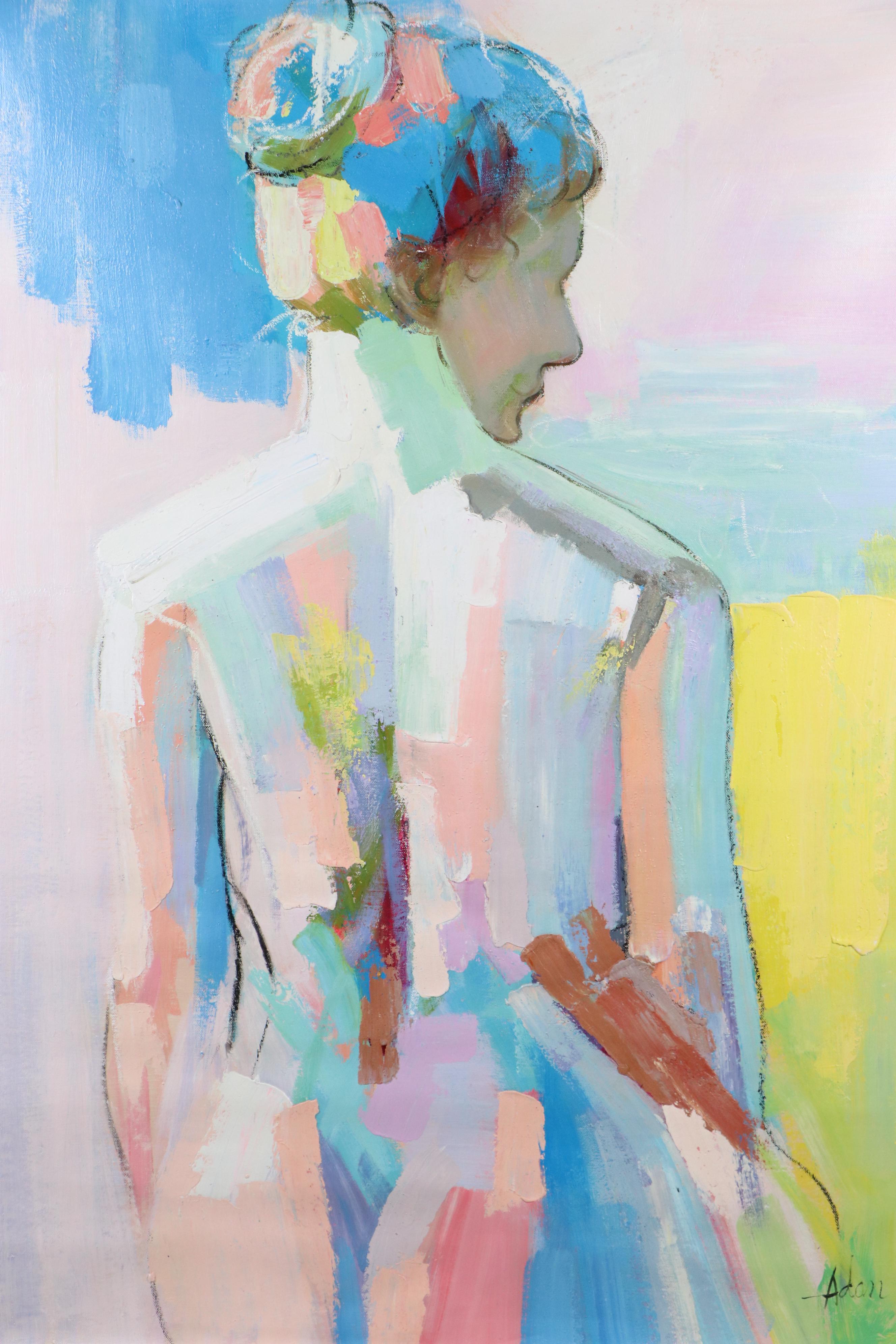 Adam Stylized Figural Oil Painting, 21st Century