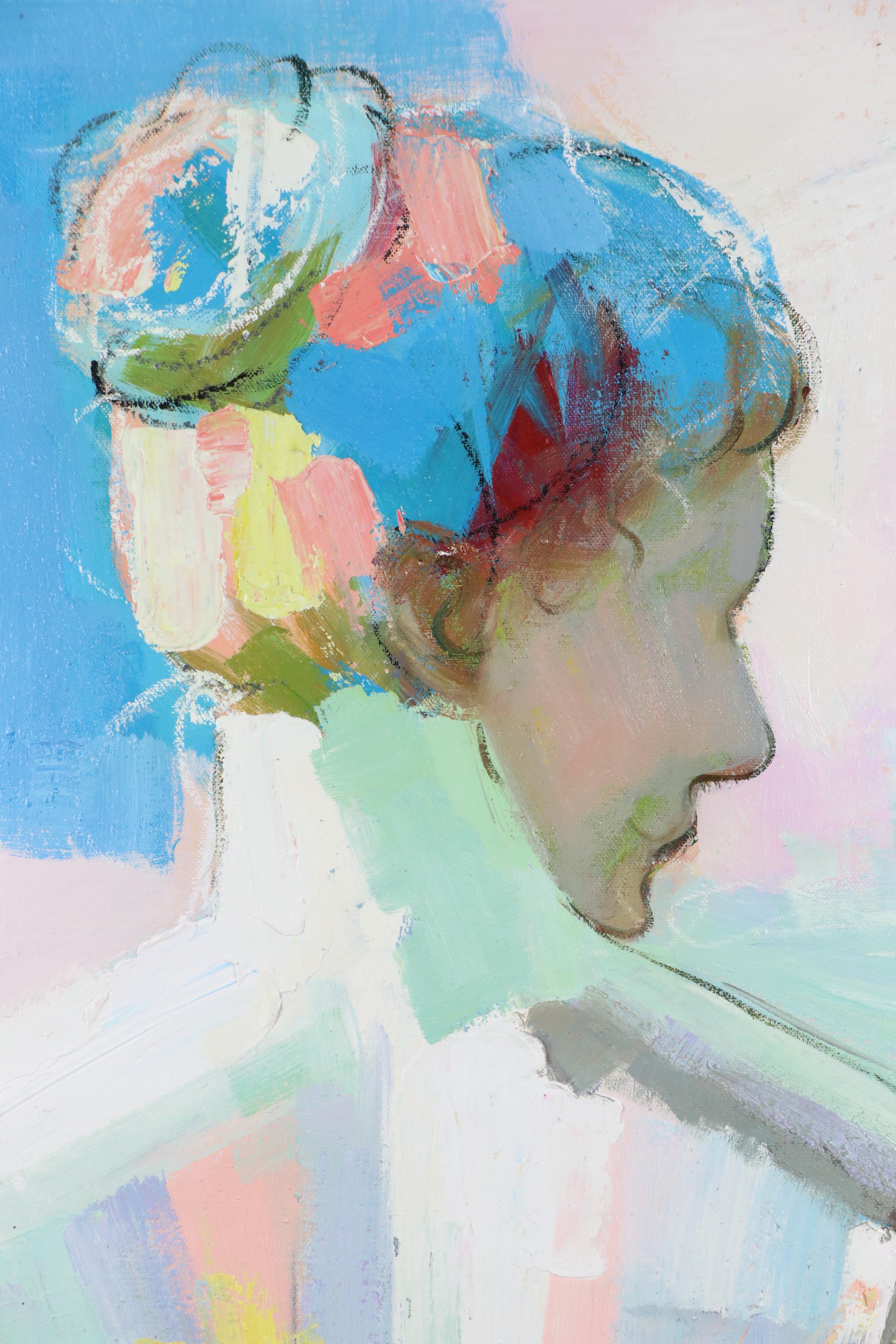 Adam Stylized Figural Oil Painting, 21st Century