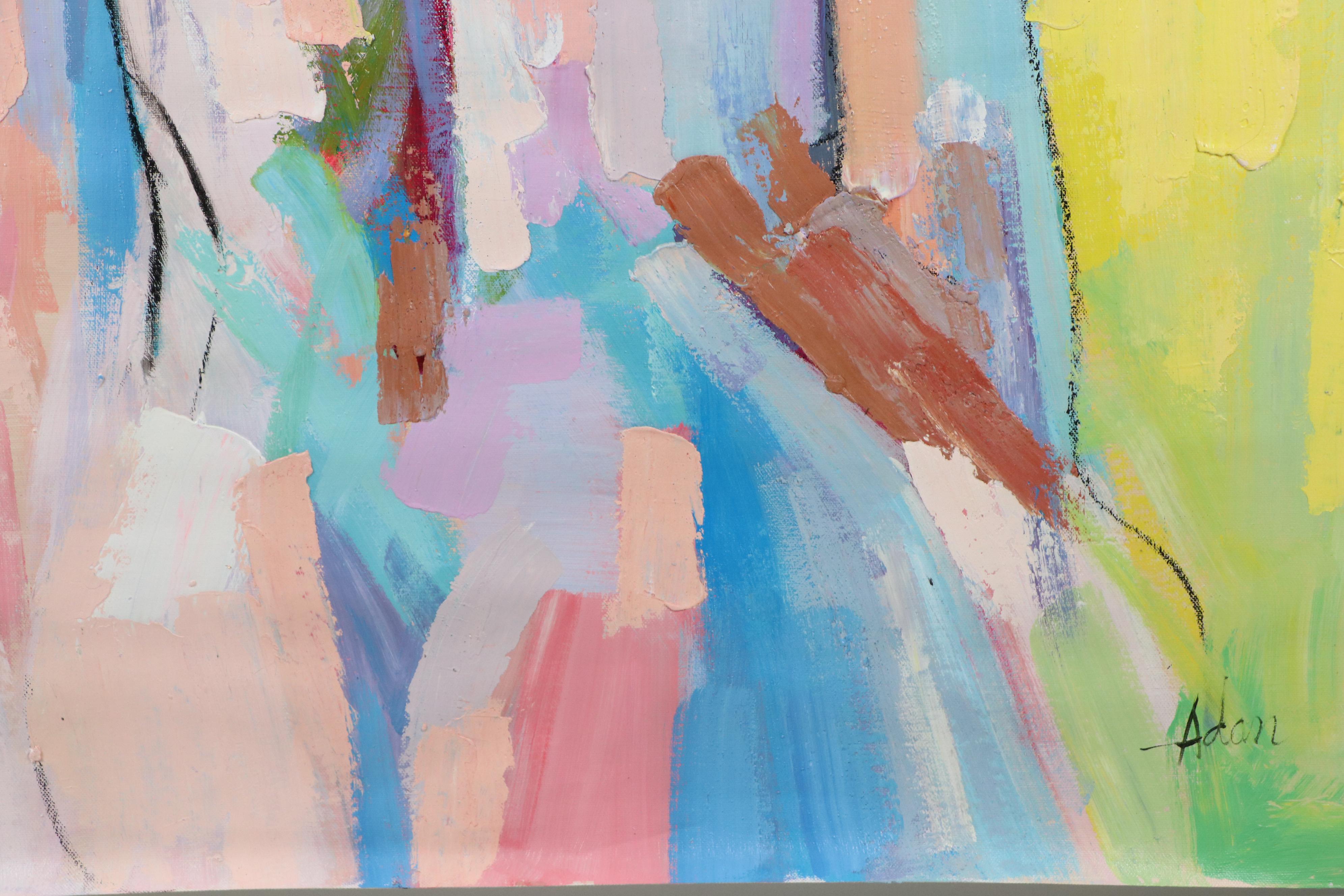 Adam Stylized Figural Oil Painting, 21st Century