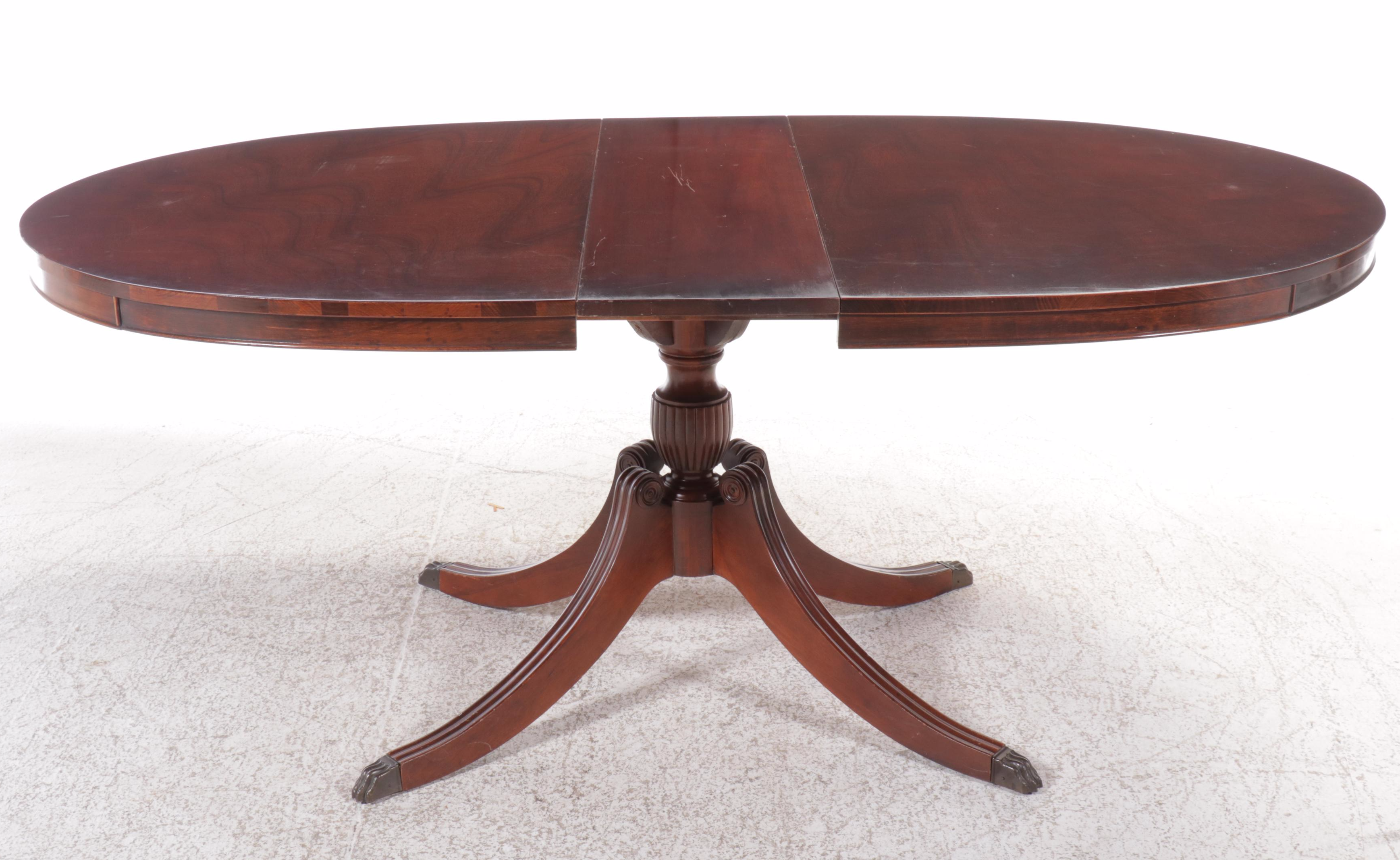 Five Piece Mahogany Dining Set with Shield-Back Chairs, Mid to Late 20th Century