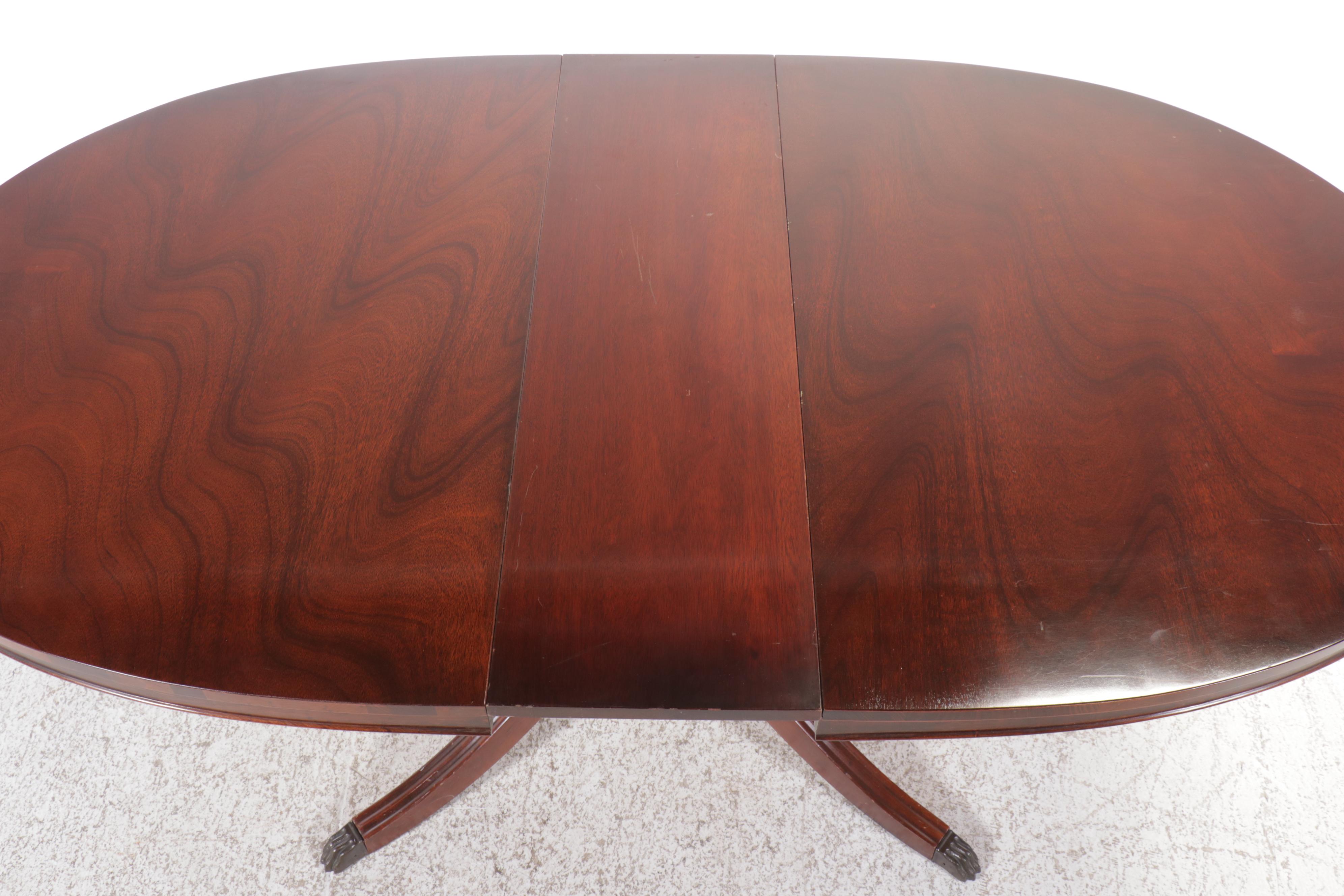 Five Piece Mahogany Dining Set with Shield-Back Chairs, Mid to Late 20th Century