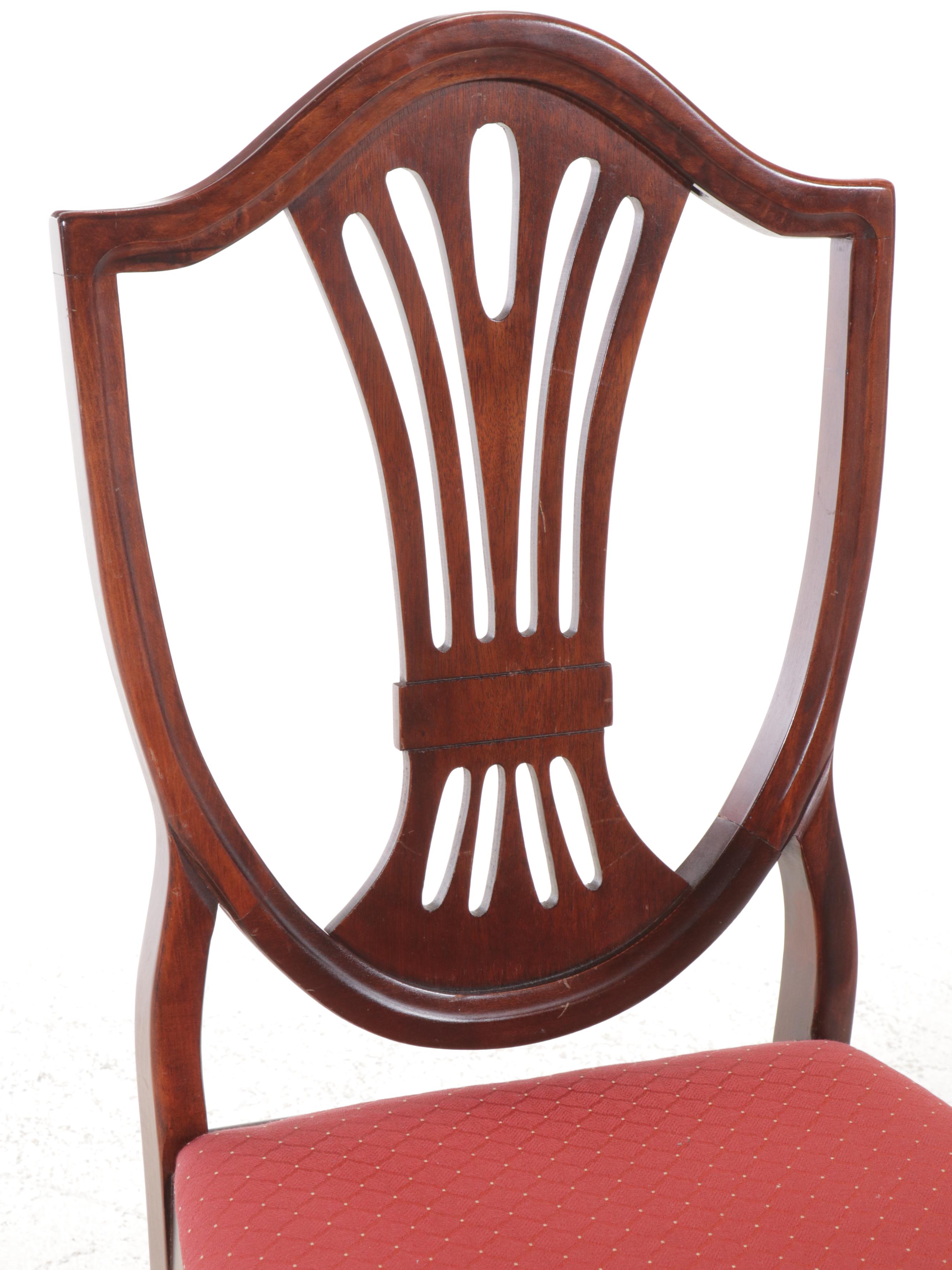 Five Piece Mahogany Dining Set with Shield-Back Chairs, Mid to Late 20th Century