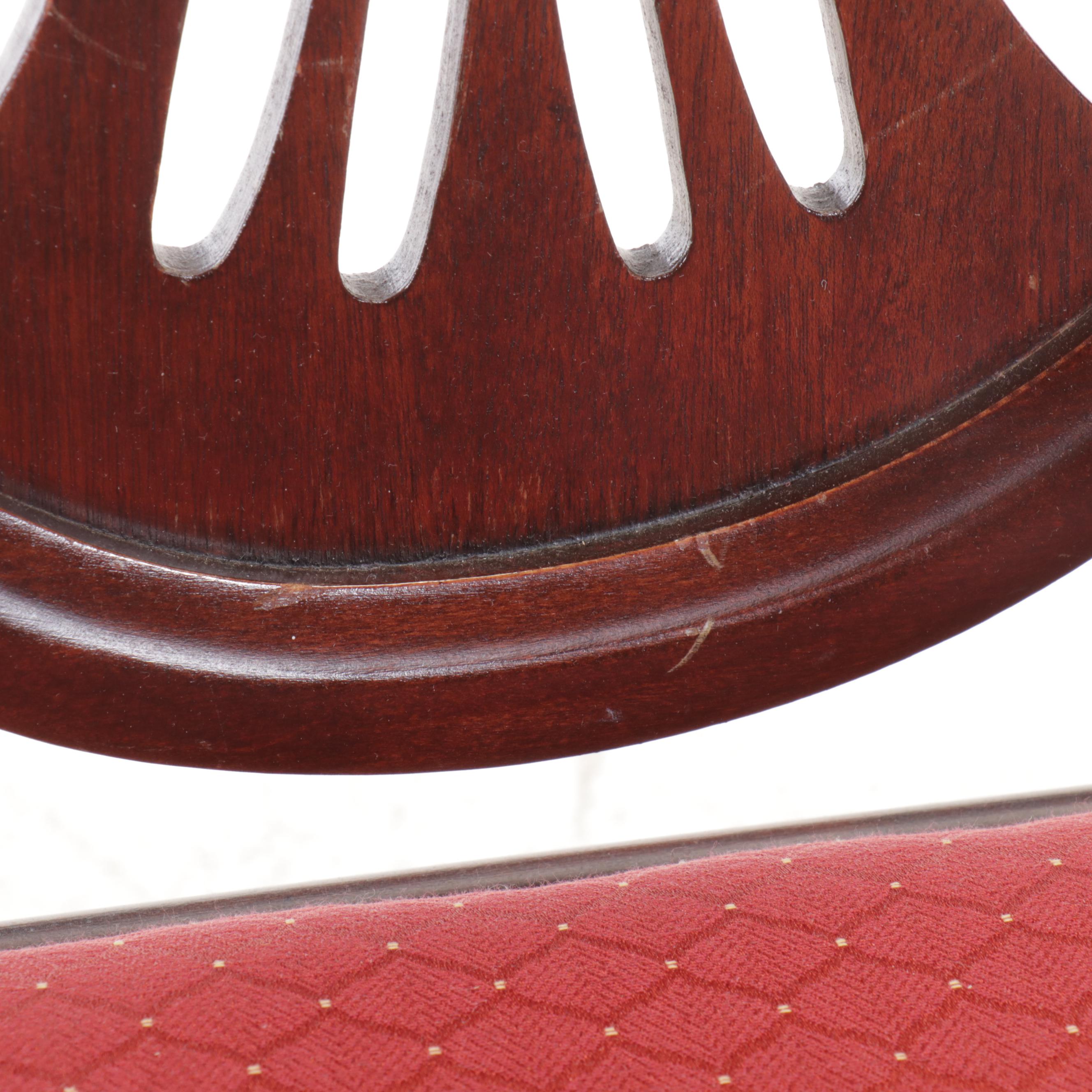 Five Piece Mahogany Dining Set with Shield-Back Chairs, Mid to Late 20th Century