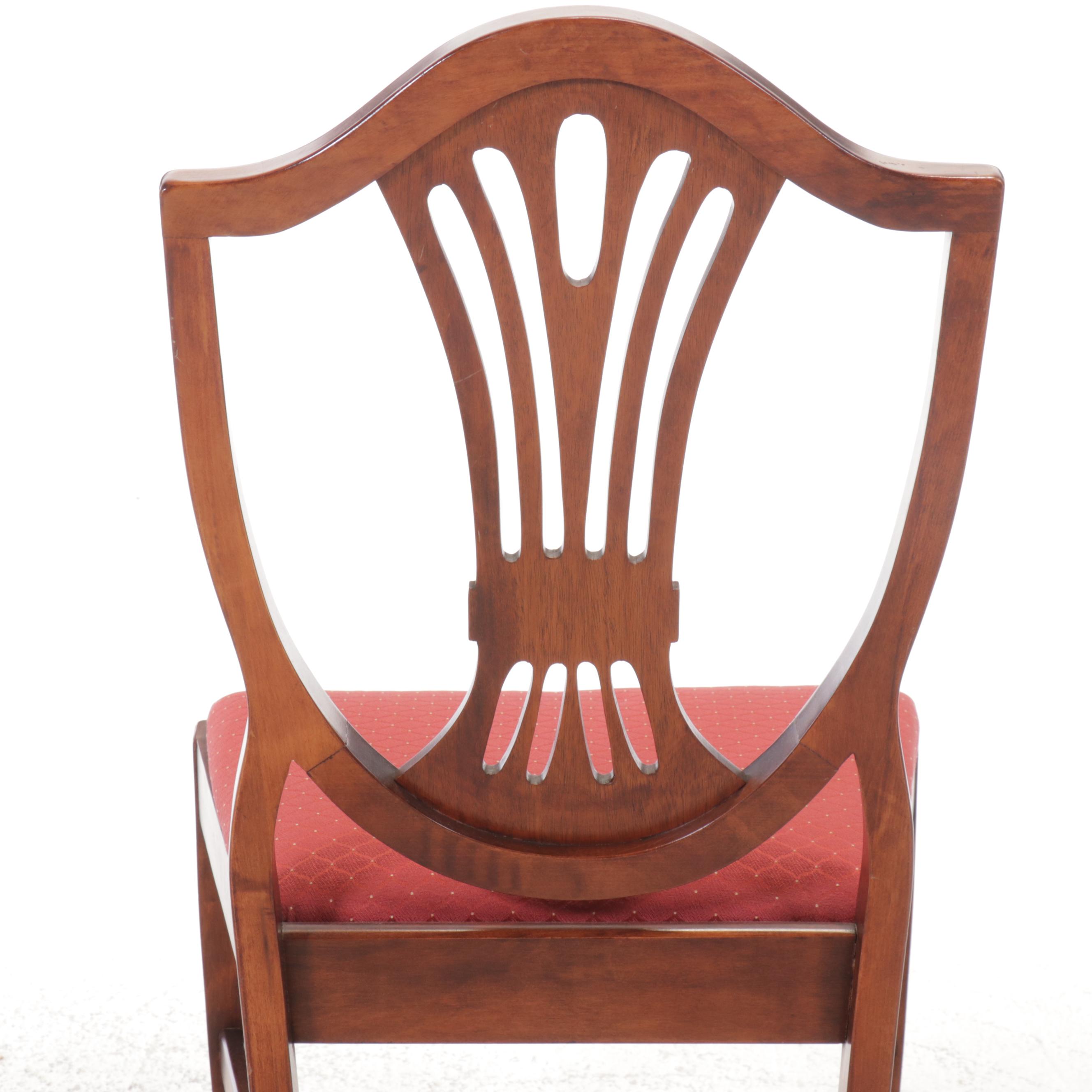 Five Piece Mahogany Dining Set with Shield-Back Chairs, Mid to Late 20th Century