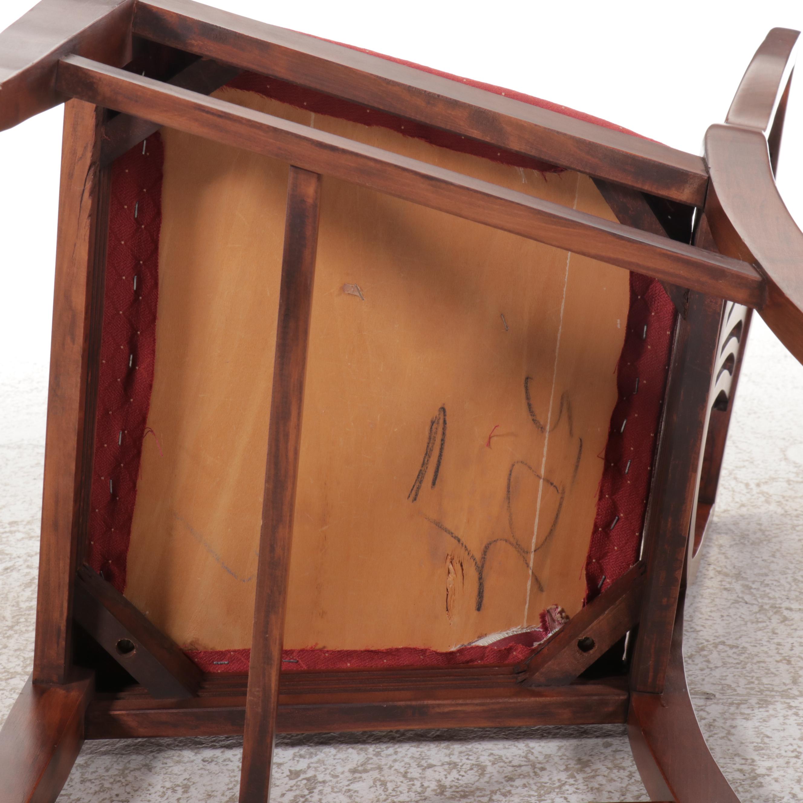 Five Piece Mahogany Dining Set with Shield-Back Chairs, Mid to Late 20th Century