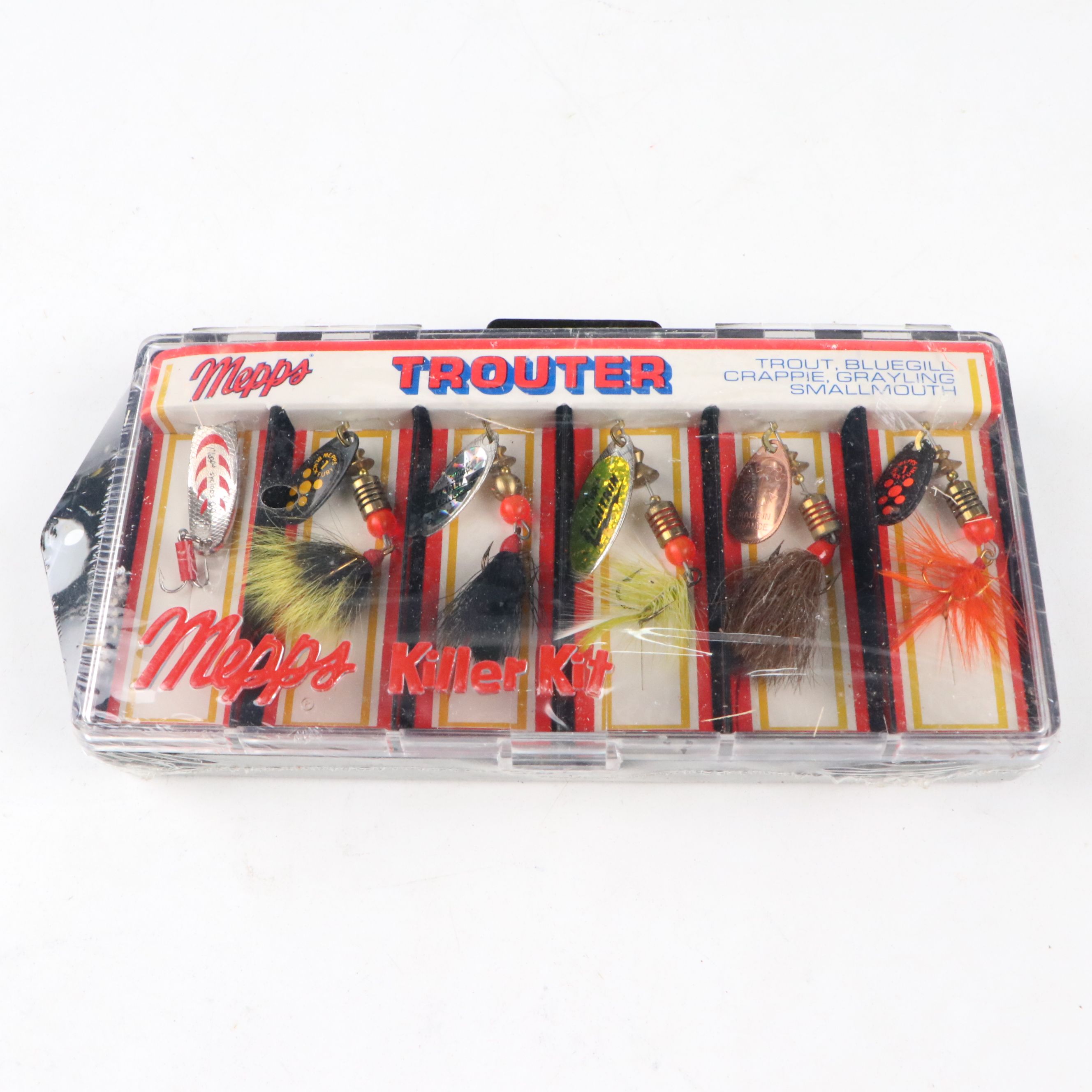 Fred Arbogast Jitterbug Surface Bait with Other Vintage Tackle, Lines, and Reel