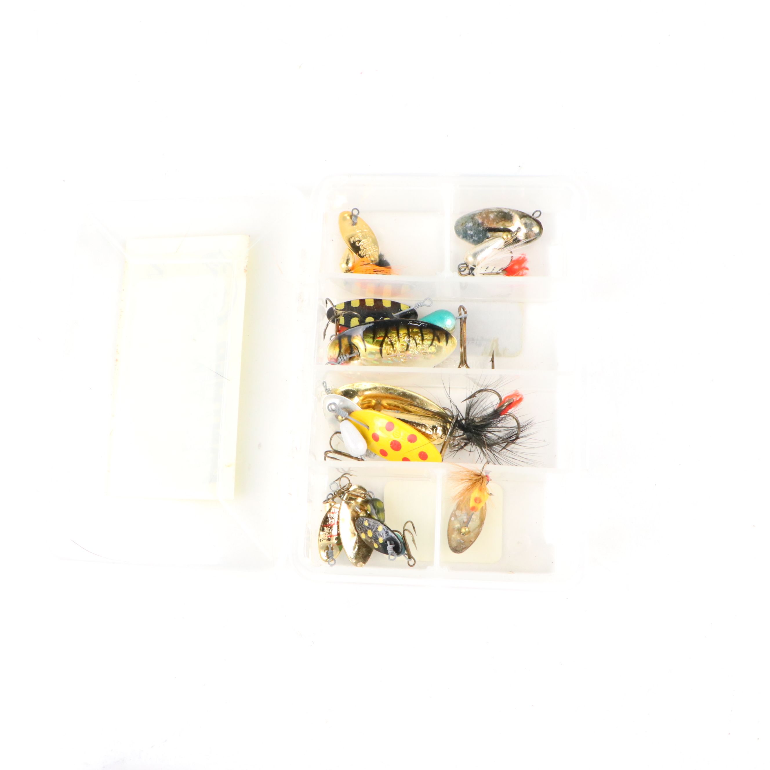 Fred Arbogast Jitterbug Surface Bait with Other Vintage Tackle, Lines, and Reel