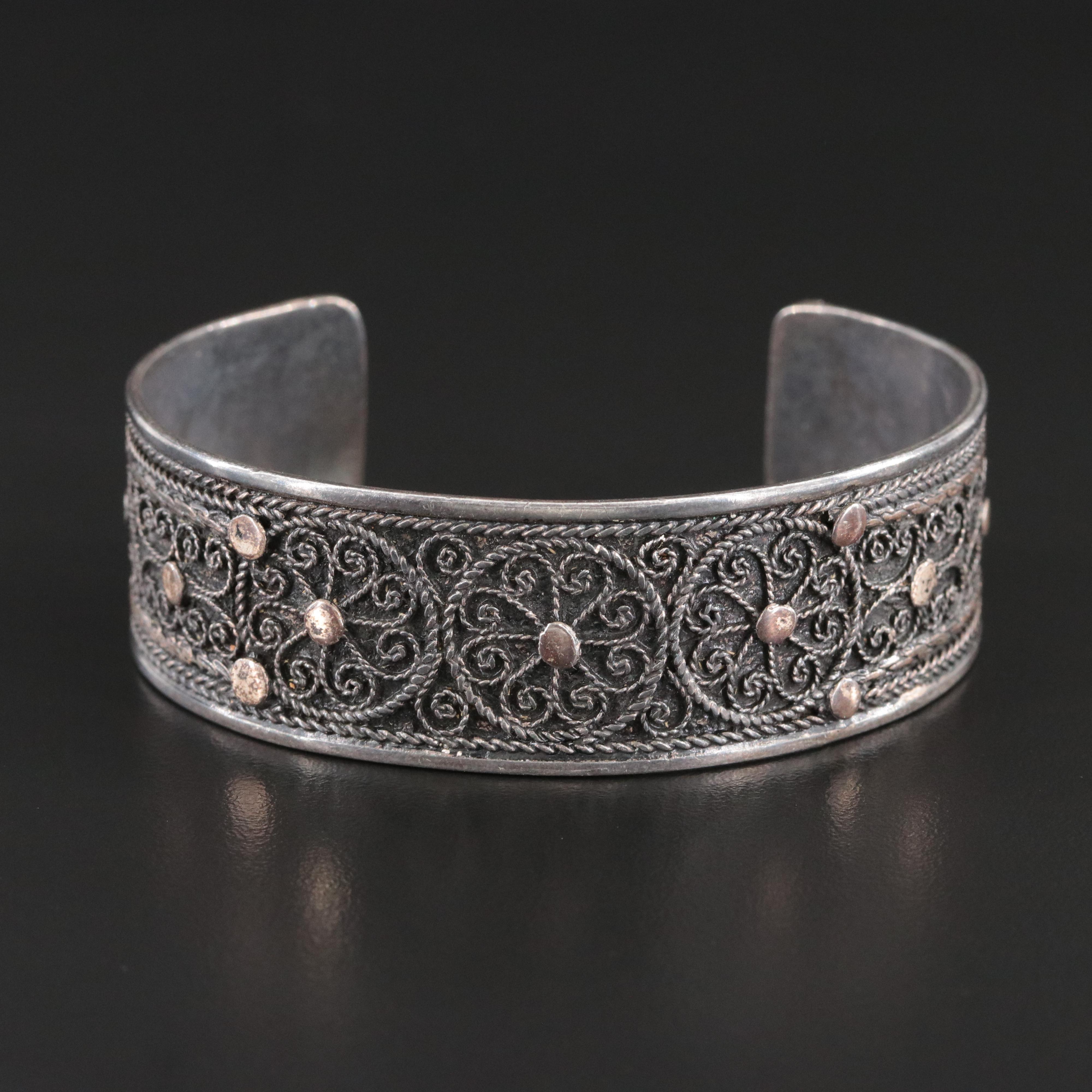 Sterling Appliqué Cuff Bracelet