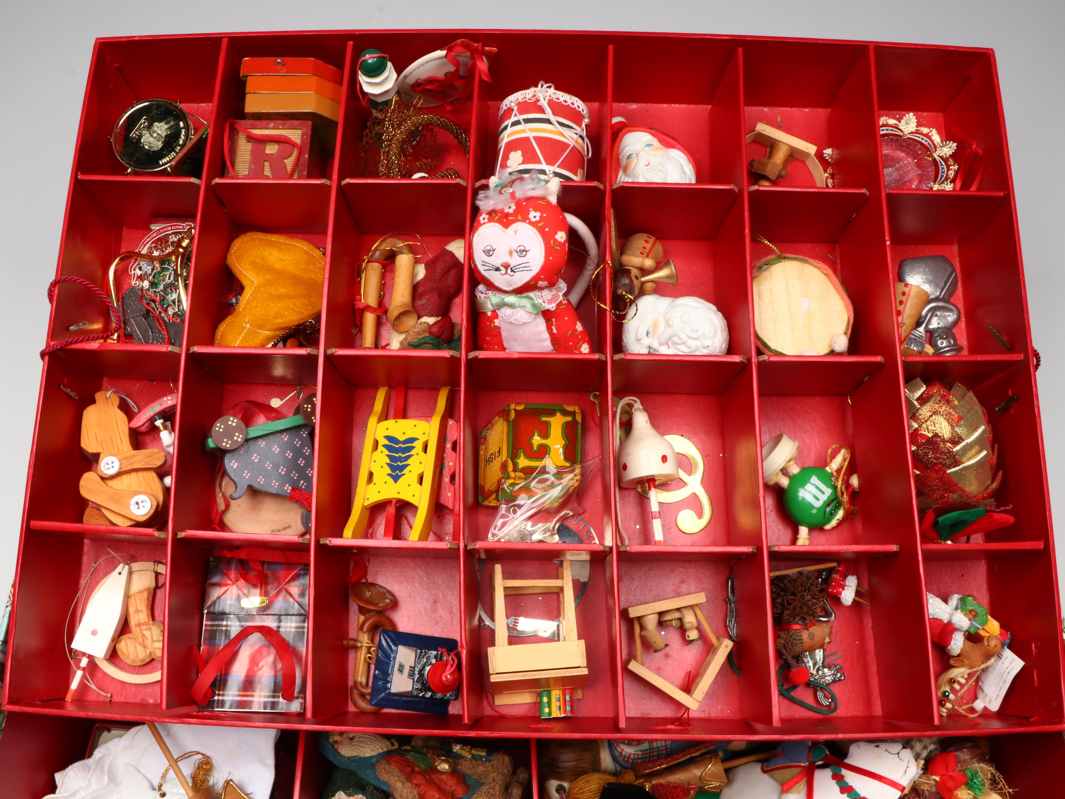 Collection of Glass and Ceramic Christmas Décor with Vintage Ornaments