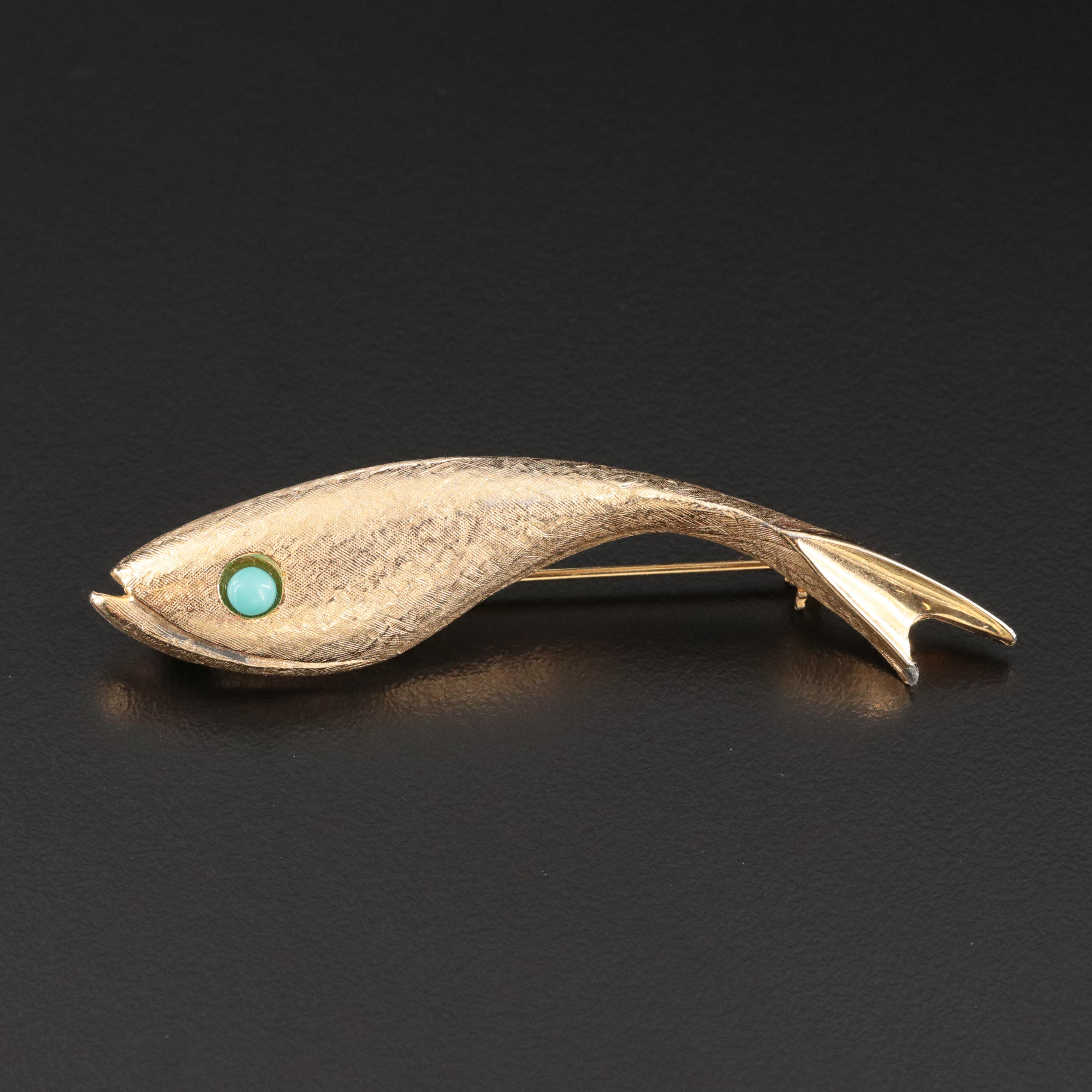 1960s Modernist Style Fish Brooch