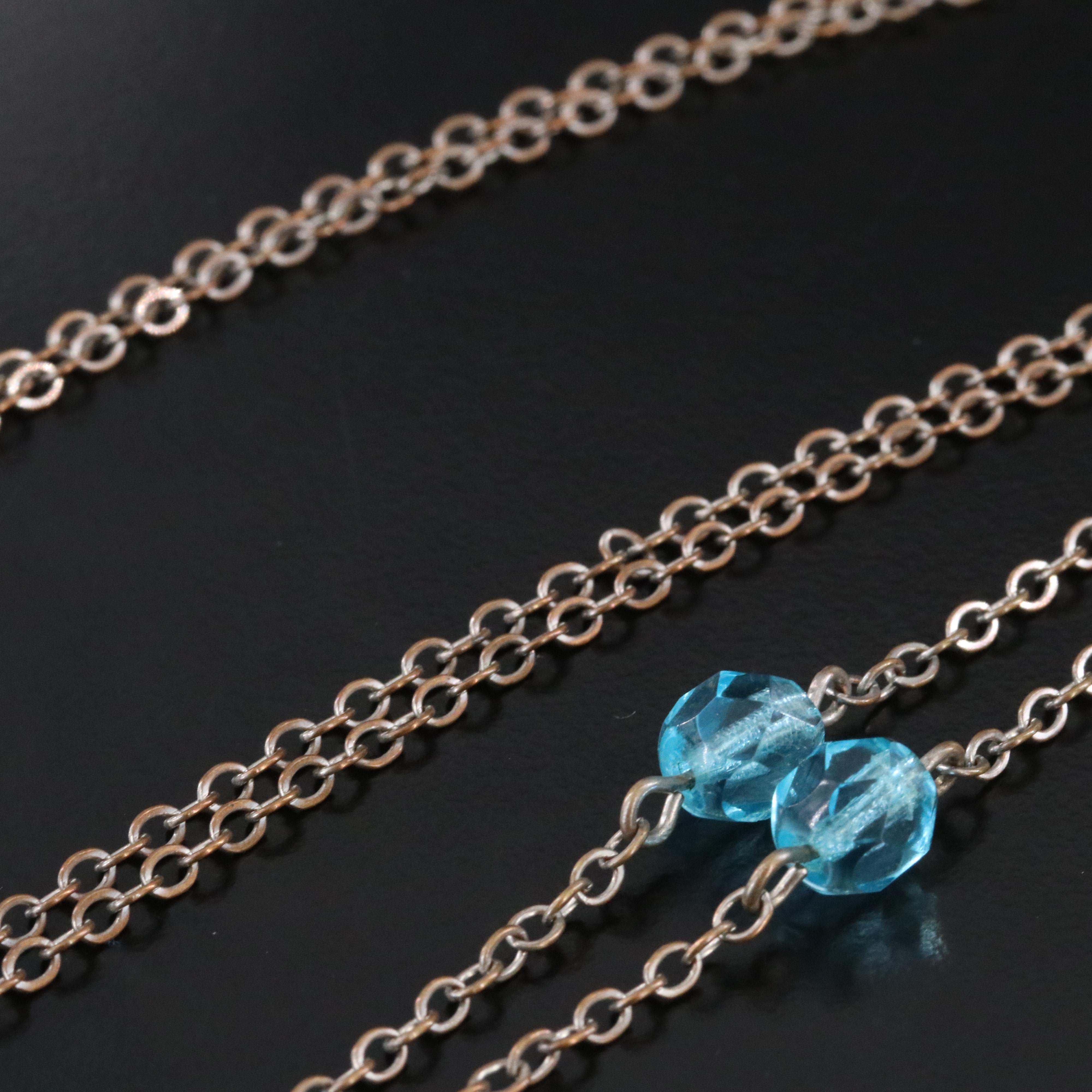 1930s Etched Glass Crystal Floral Necklace