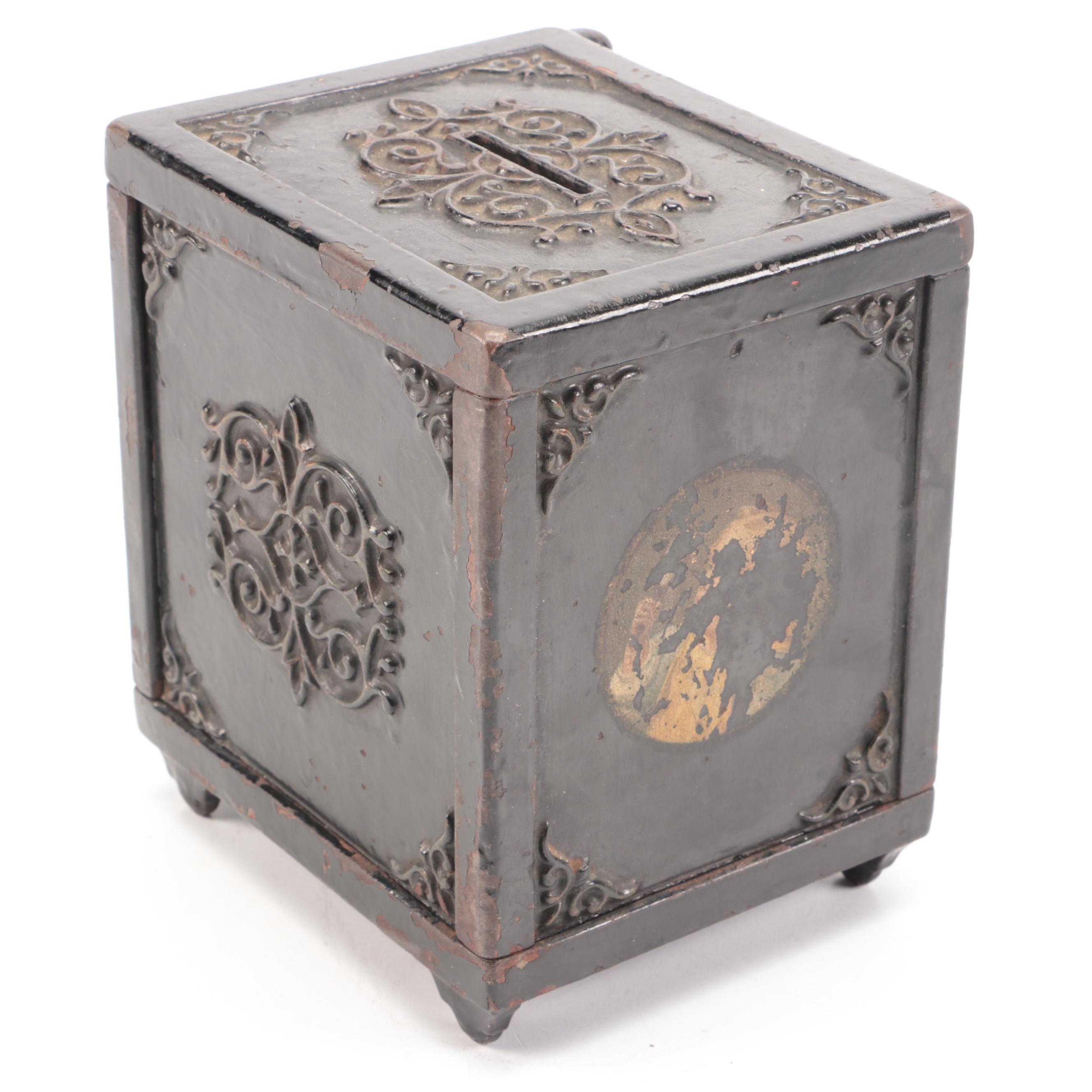 Royal Cast Iron Combination Safe Coin Bank, Late 19th Century