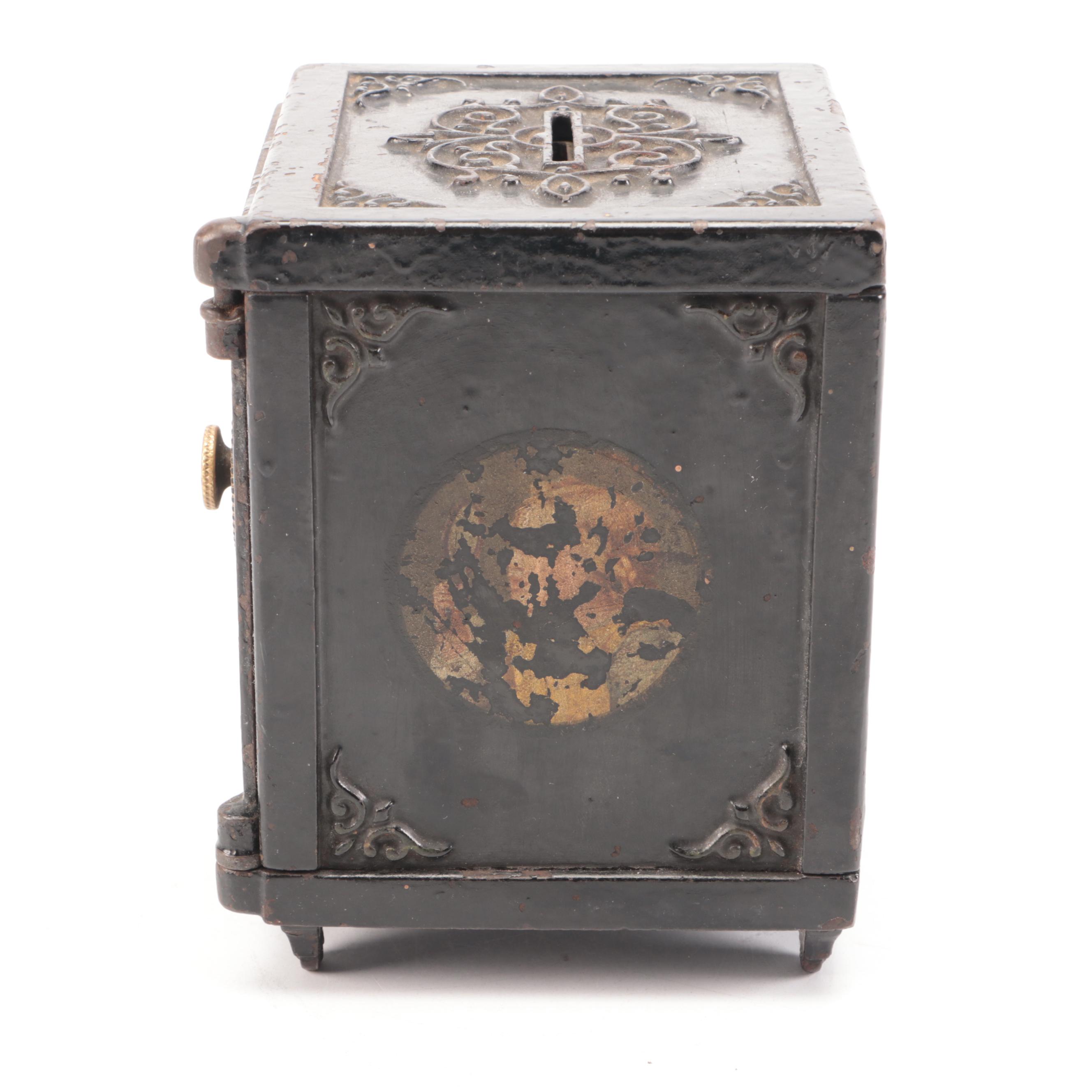 Royal Cast Iron Combination Safe Coin Bank, Late 19th Century