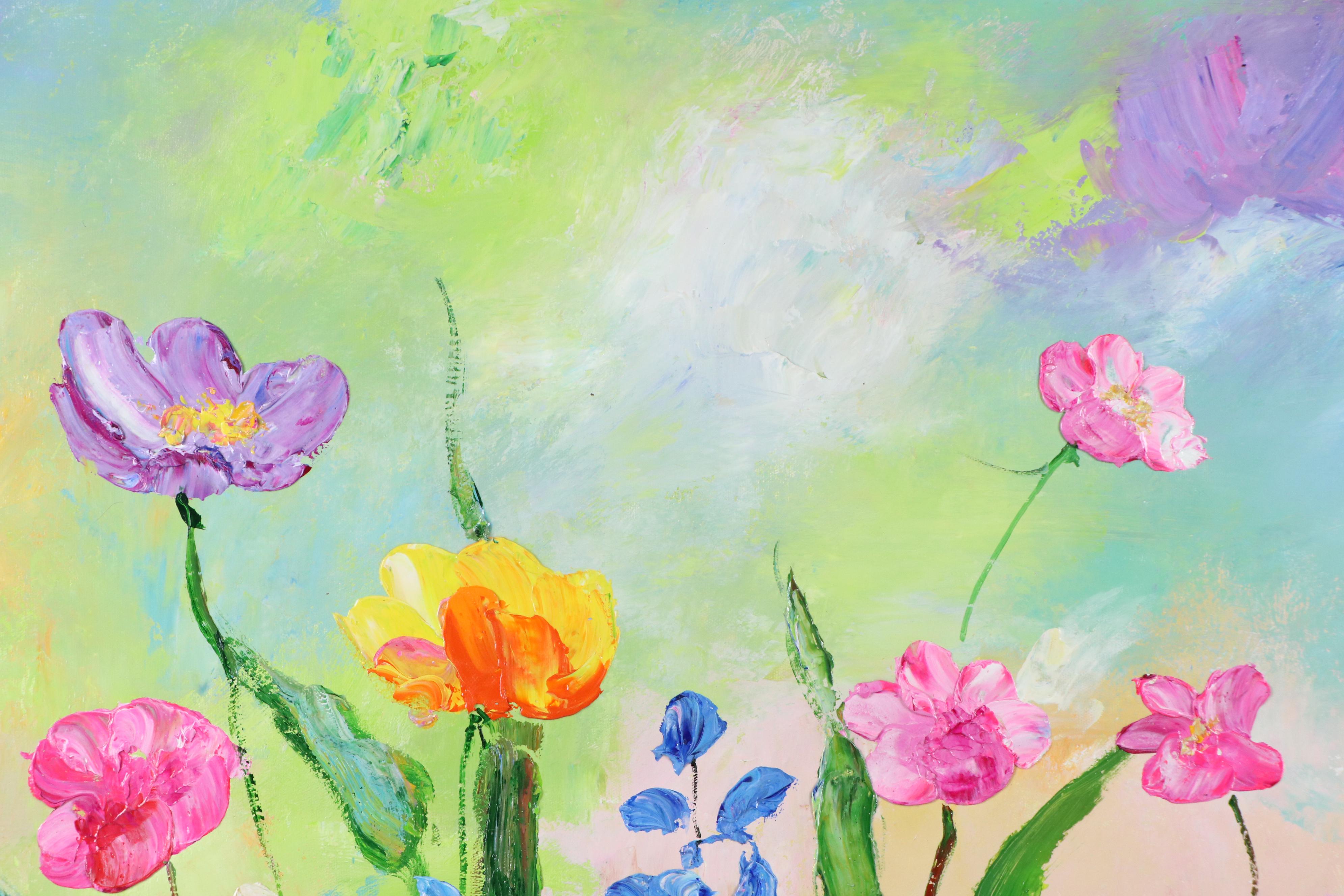 Ping Floral Landscape Oil Painting, 21st Century