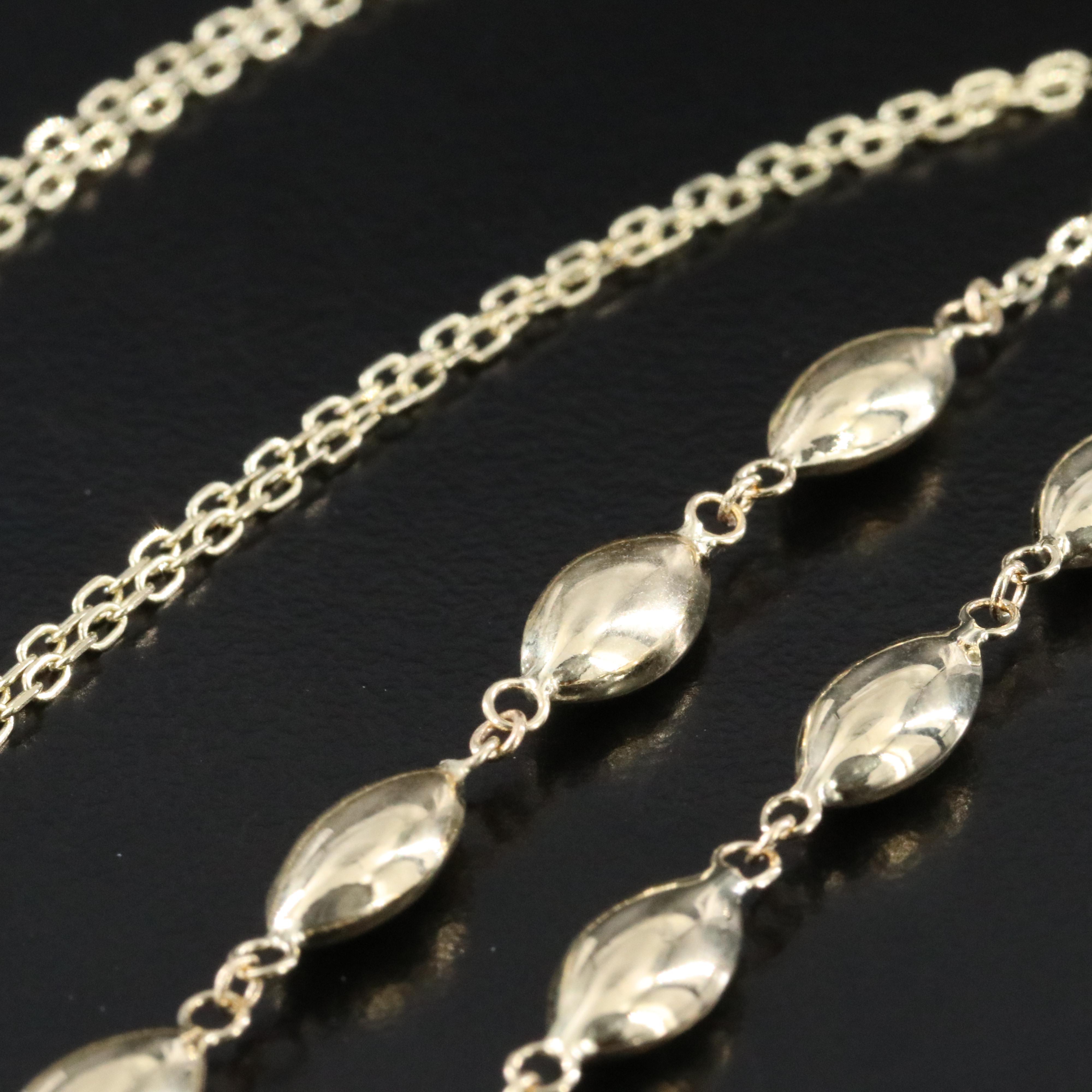 14K Navette Bead Necklace
