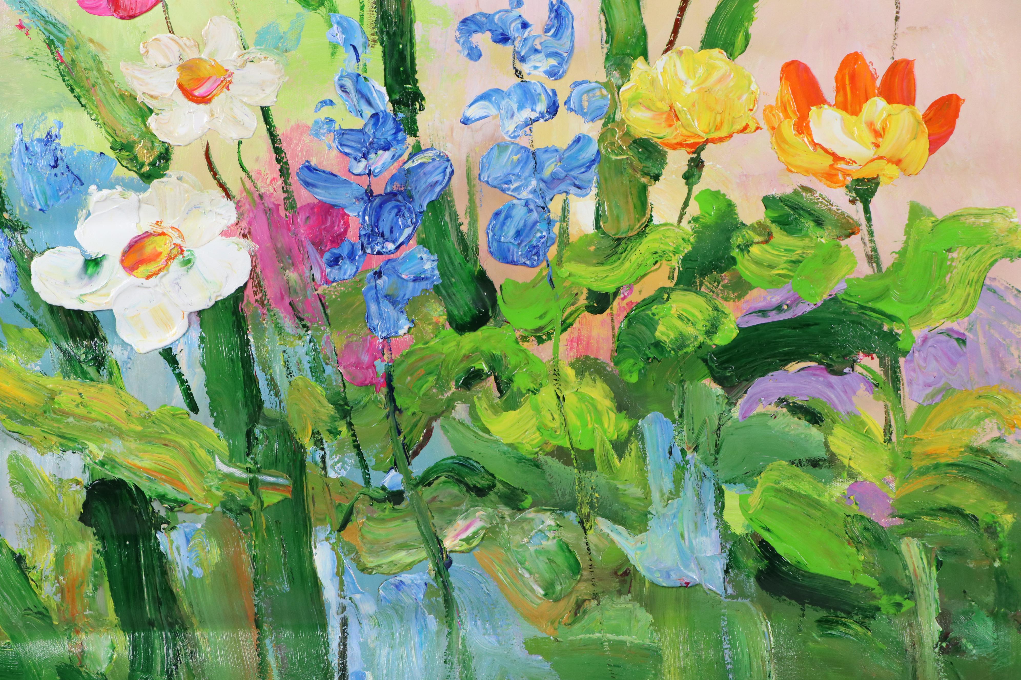 Ping Floral Landscape Oil Painting, 21st Century
