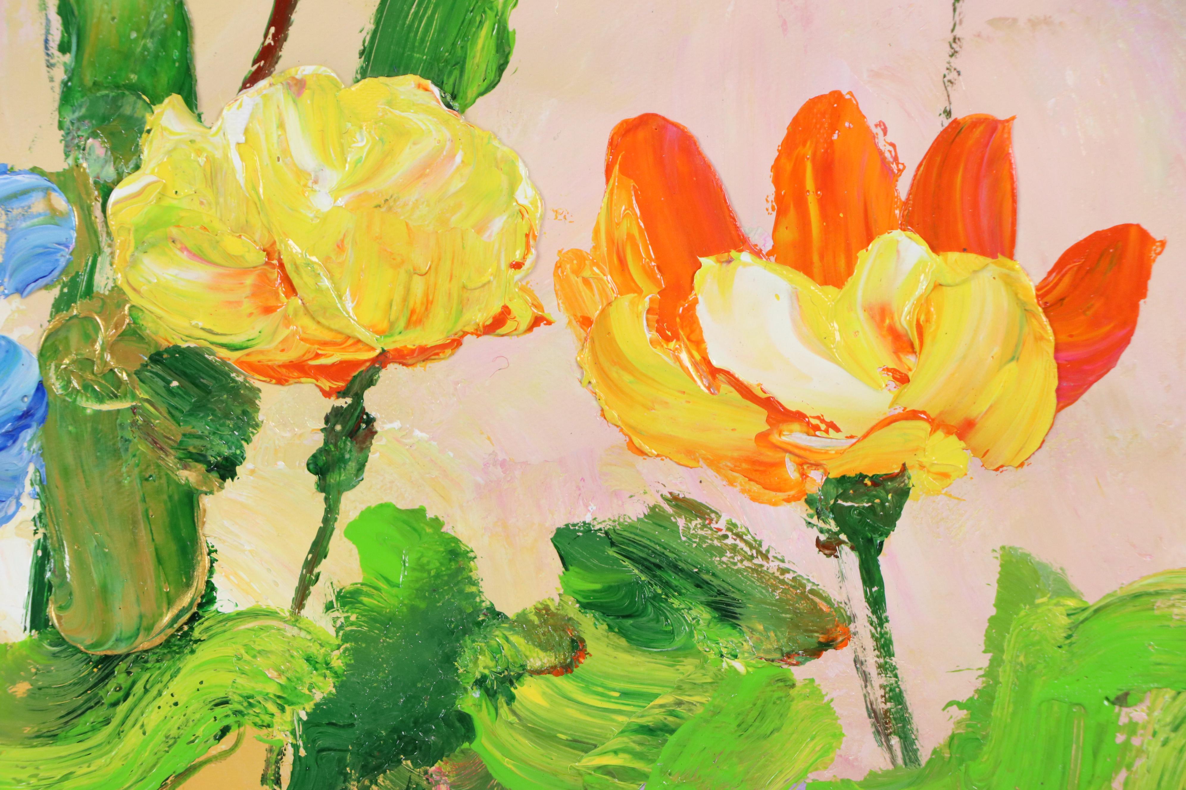 Ping Floral Landscape Oil Painting, 21st Century