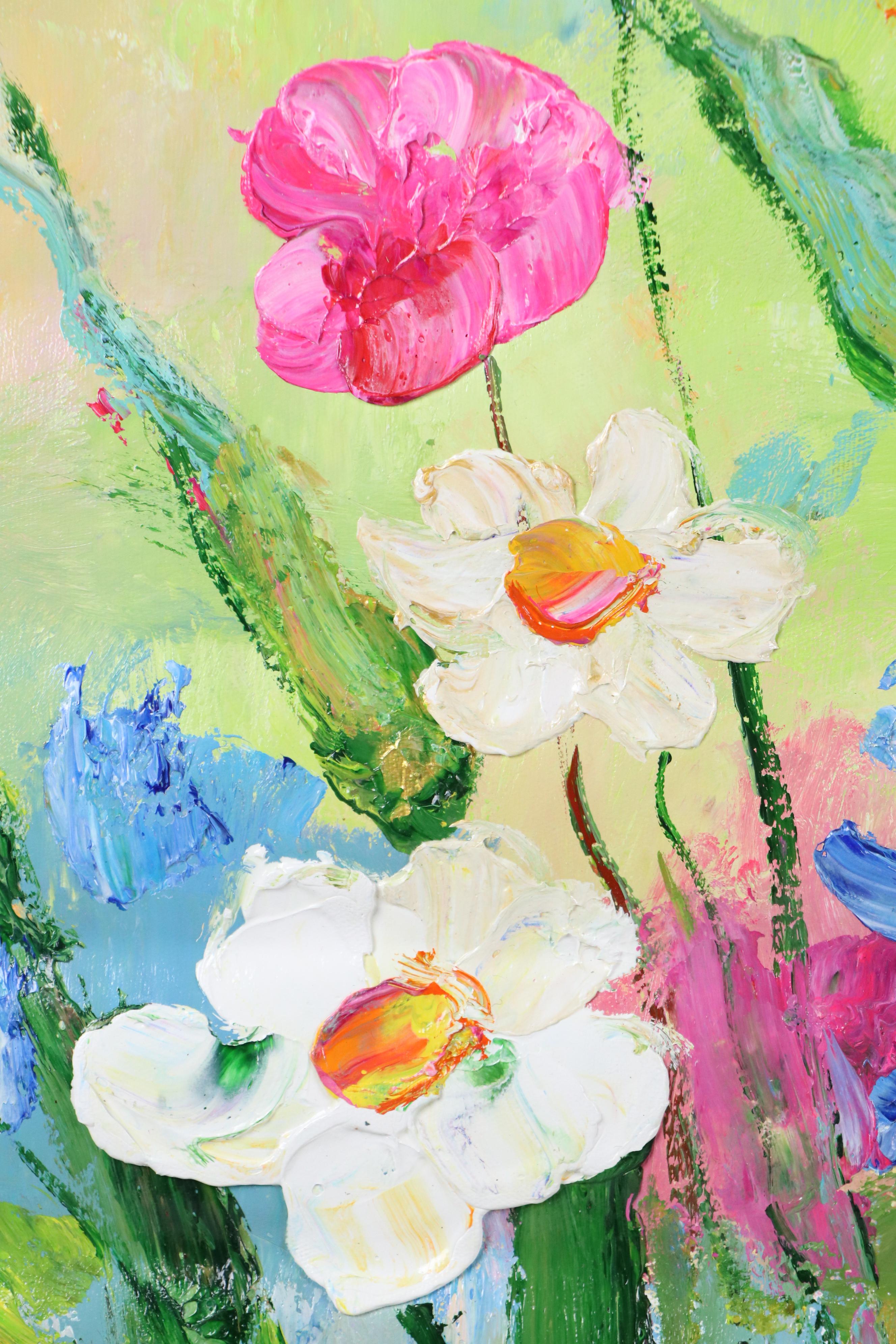 Ping Floral Landscape Oil Painting, 21st Century