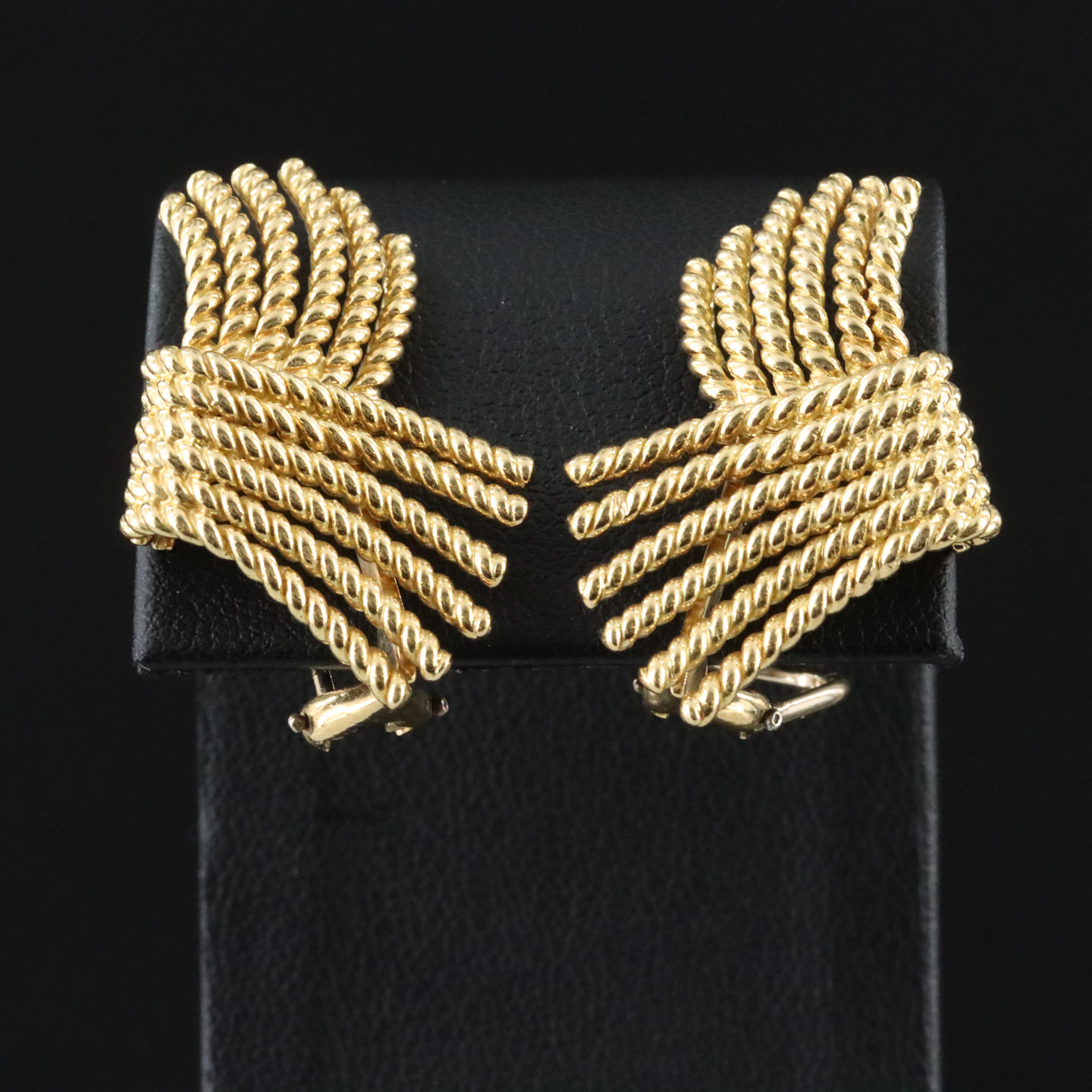Jean Schlumberger for Tiffany & Co. 18K V-Rope Earrings