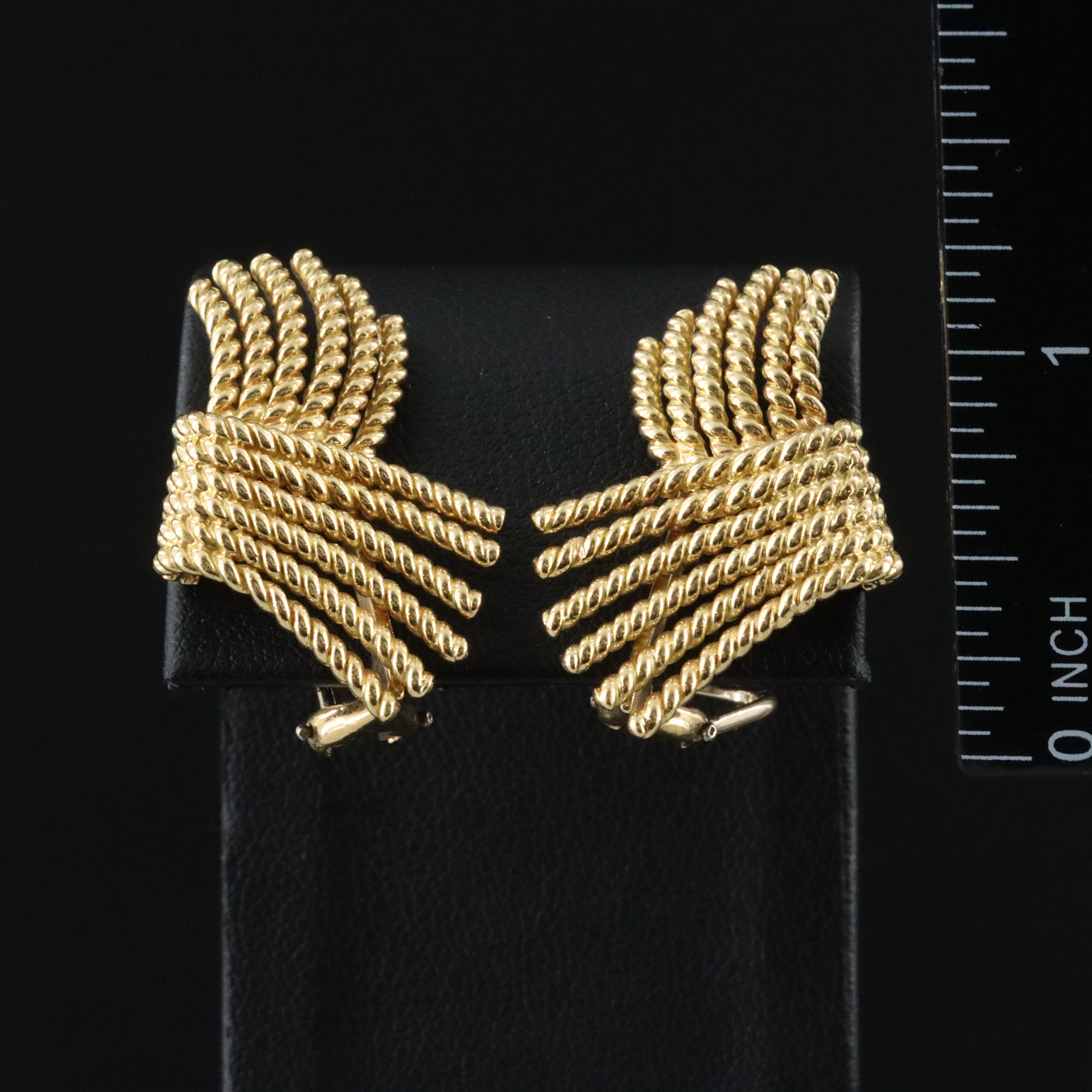 Jean Schlumberger for Tiffany & Co. 18K V-Rope Earrings