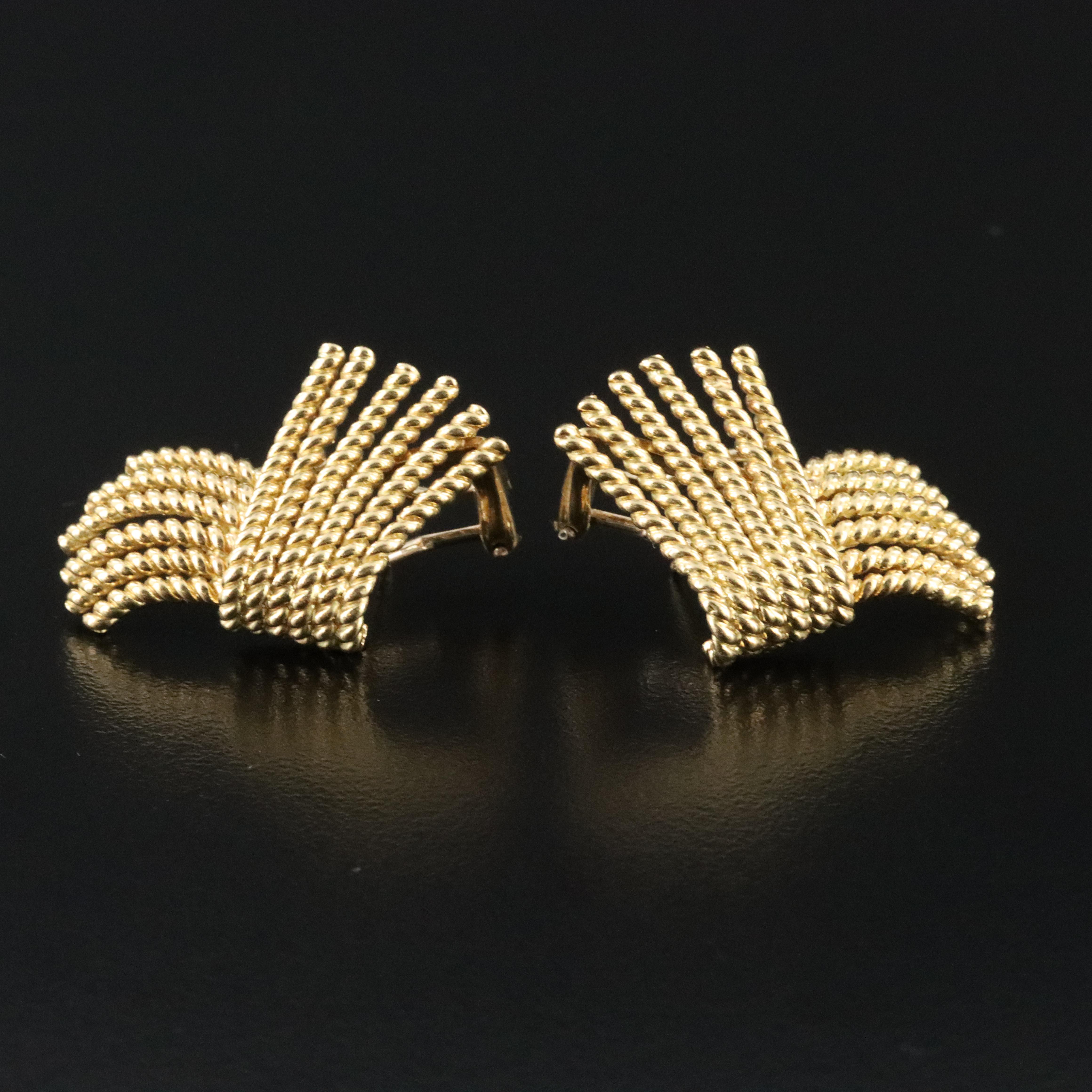 Jean Schlumberger for Tiffany & Co. 18K V-Rope Earrings