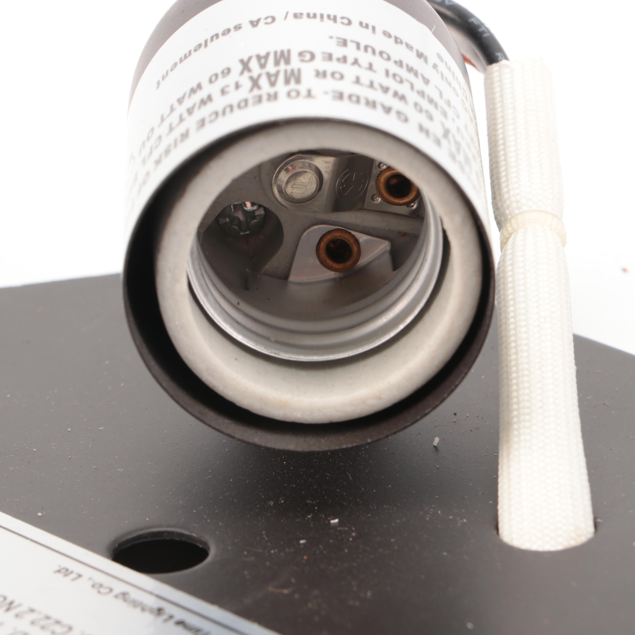 Mission Style Slag Glass and Metal Wall Lamp