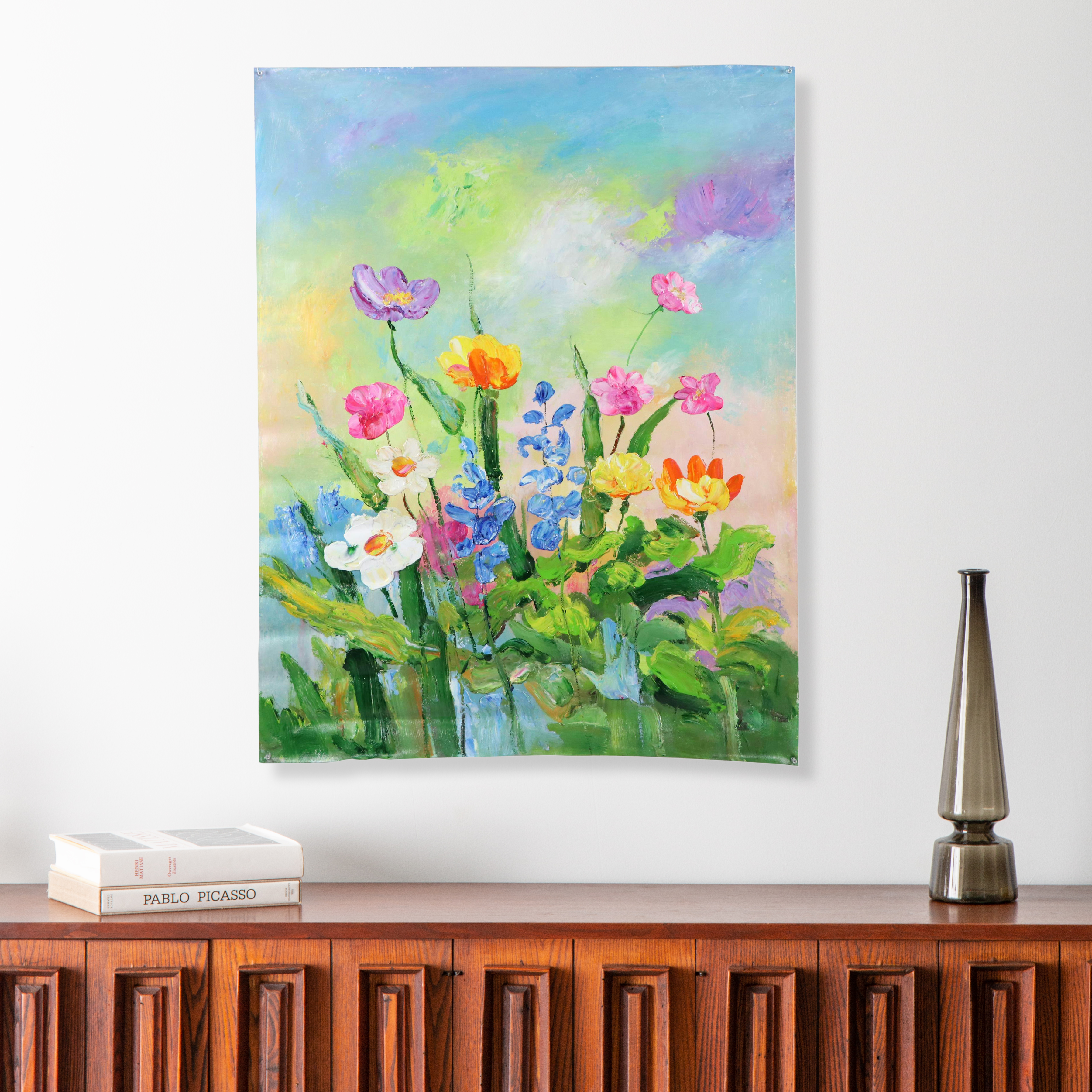 Ping Floral Landscape Oil Painting, 21st Century