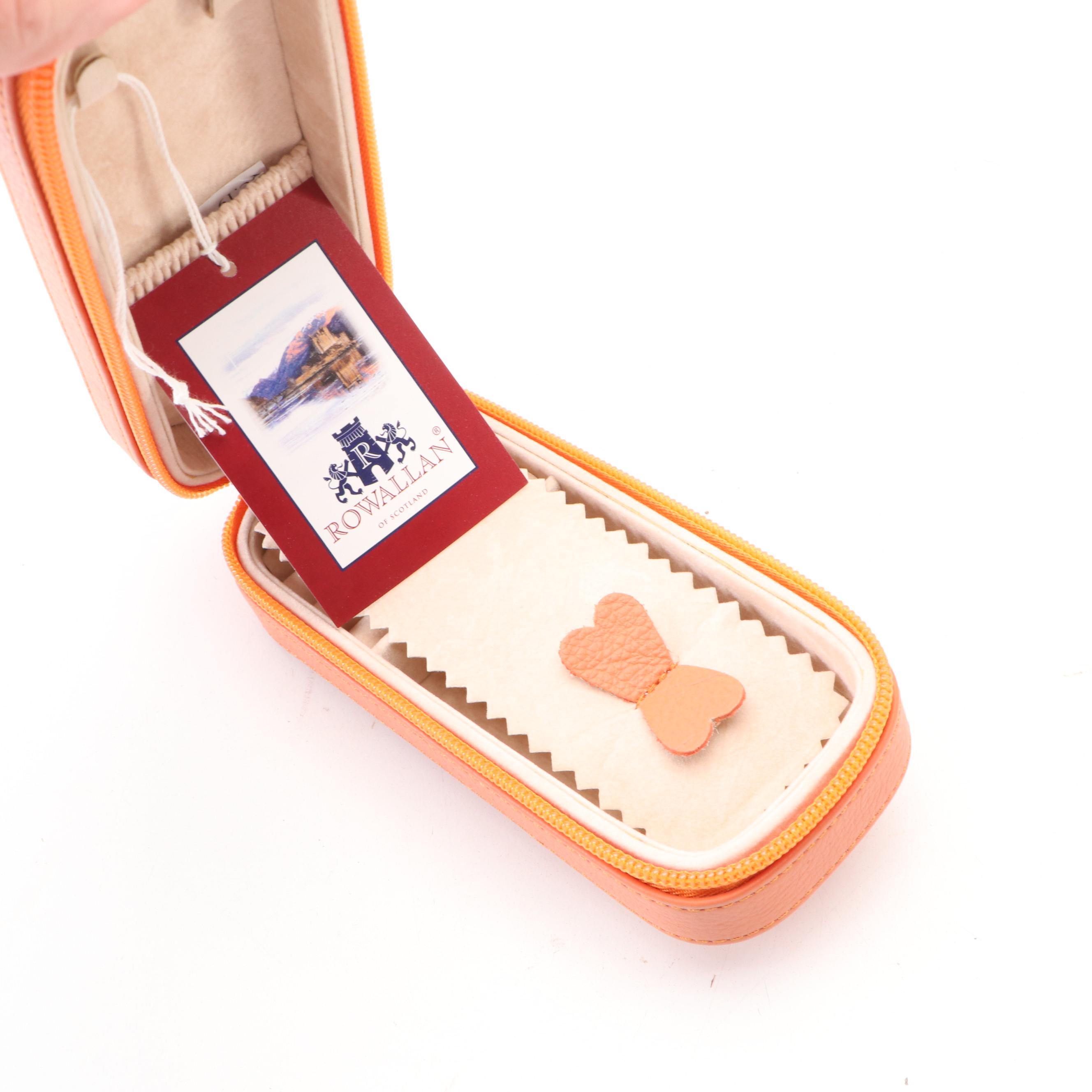 Rowallan Orange and Green Leather Jewelry Cases