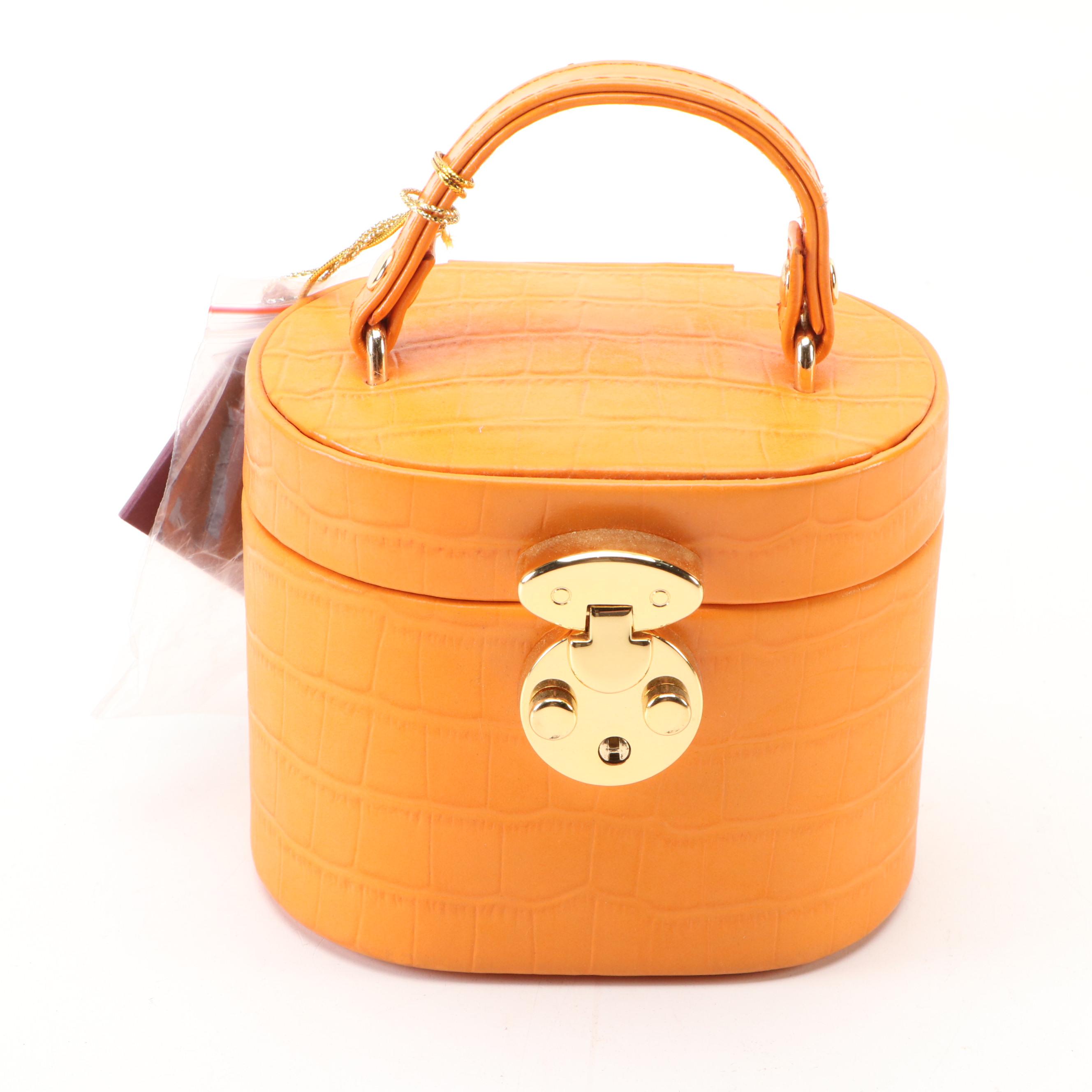 Rowallan Orange and Green Leather Jewelry Cases