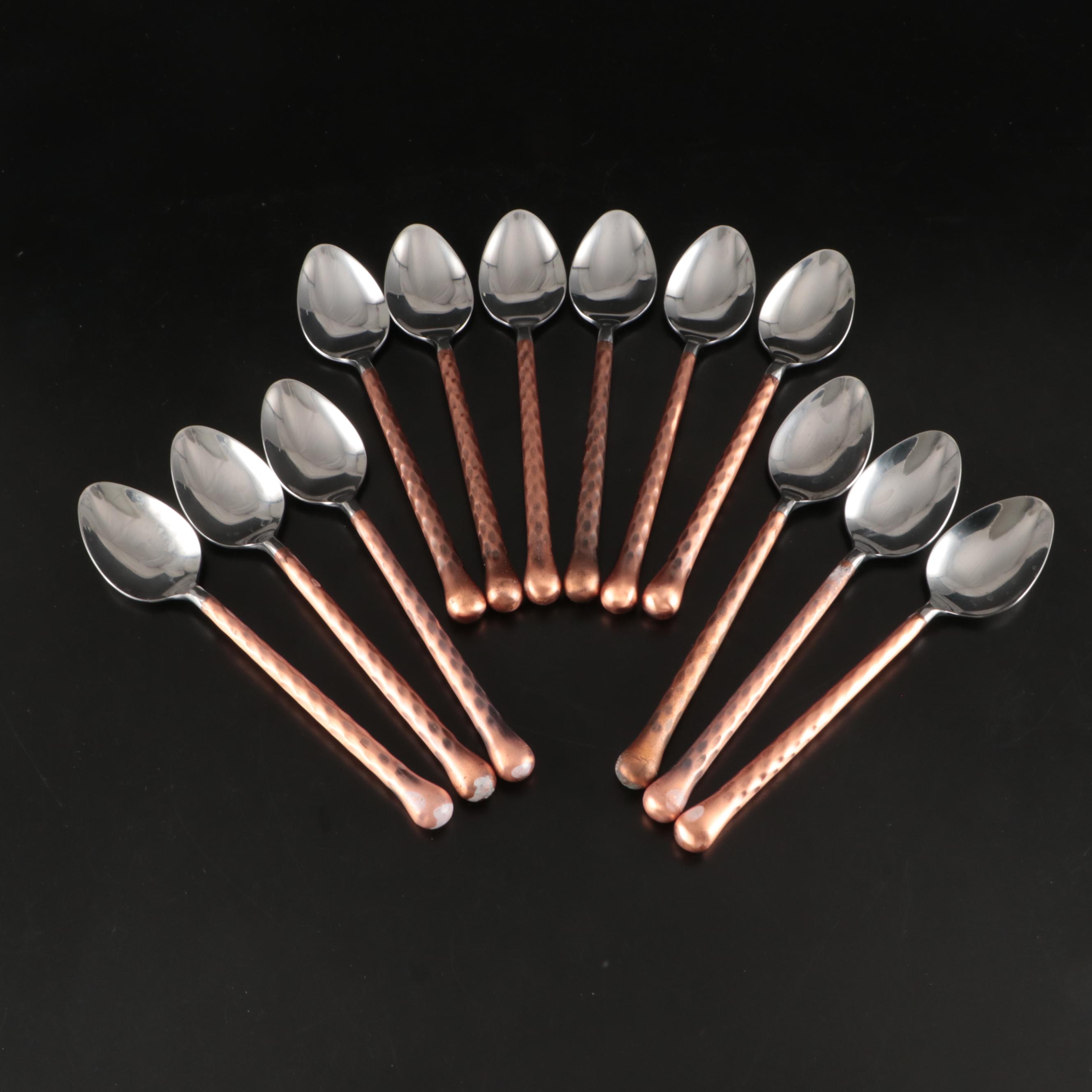 Gibson "Campanile" Hammered Copper Handled Stainless Steel Flatware