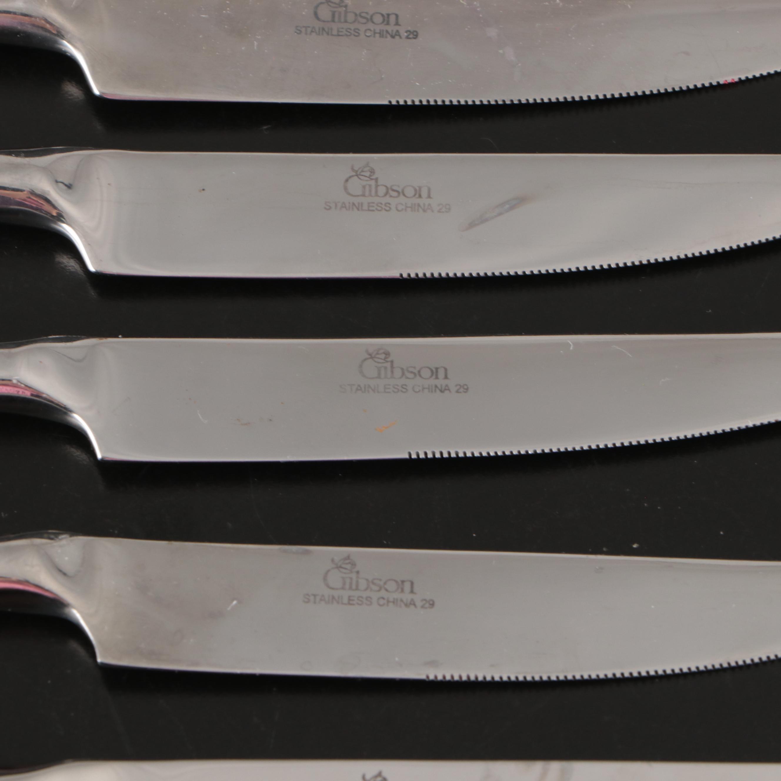 Gibson "Campanile" Hammered Copper Handled Stainless Steel Flatware