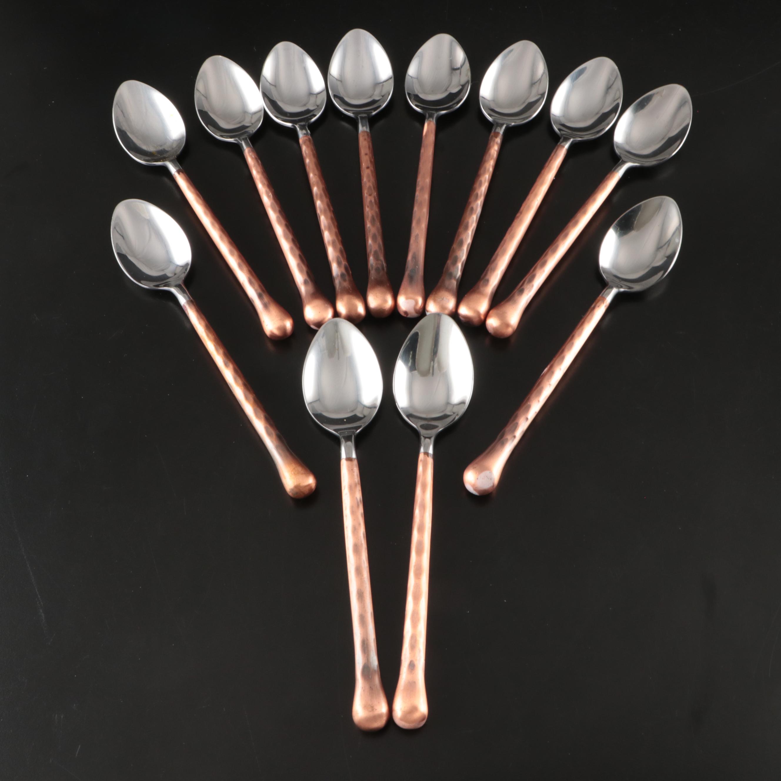 Gibson "Campanile" Hammered Copper Handled Stainless Steel Flatware