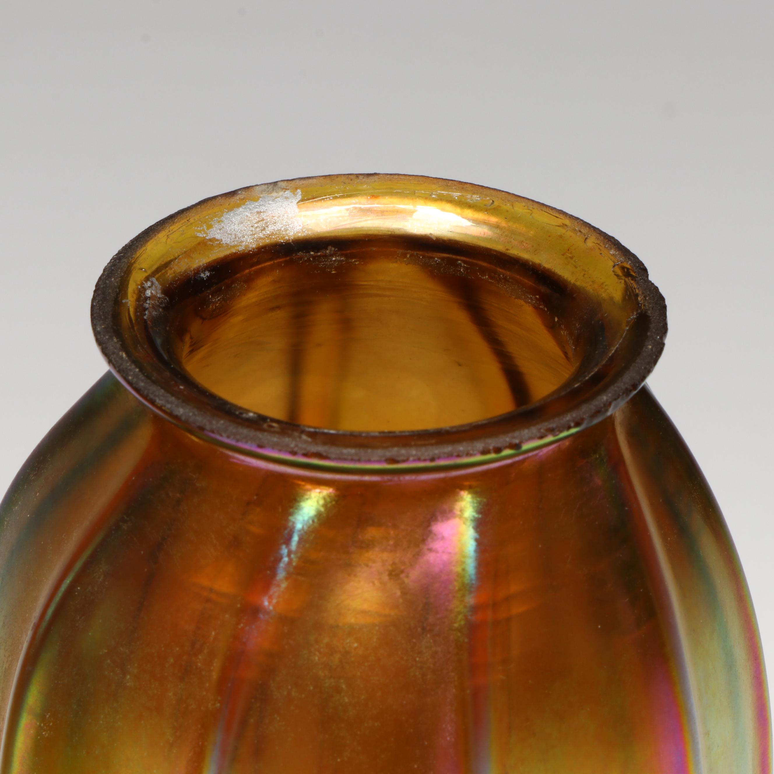 Art Nouveau Iridescent Art Glass Lamp Shades