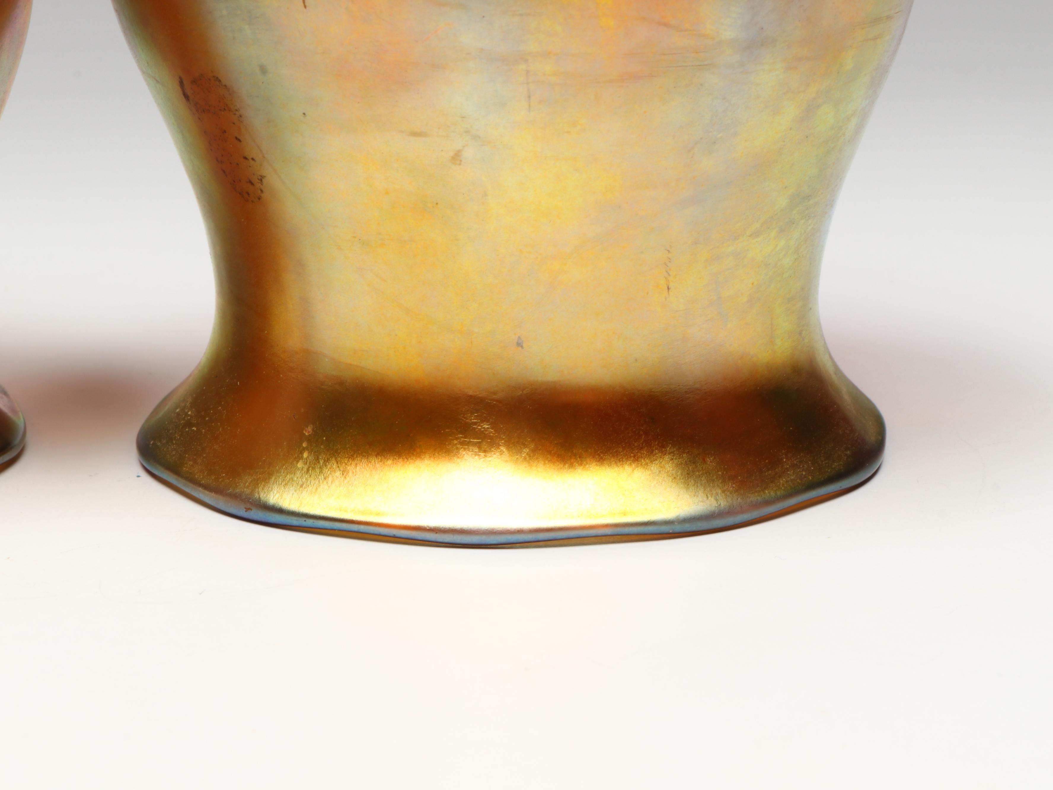 Art Nouveau Iridescent Art Glass Lamp Shades