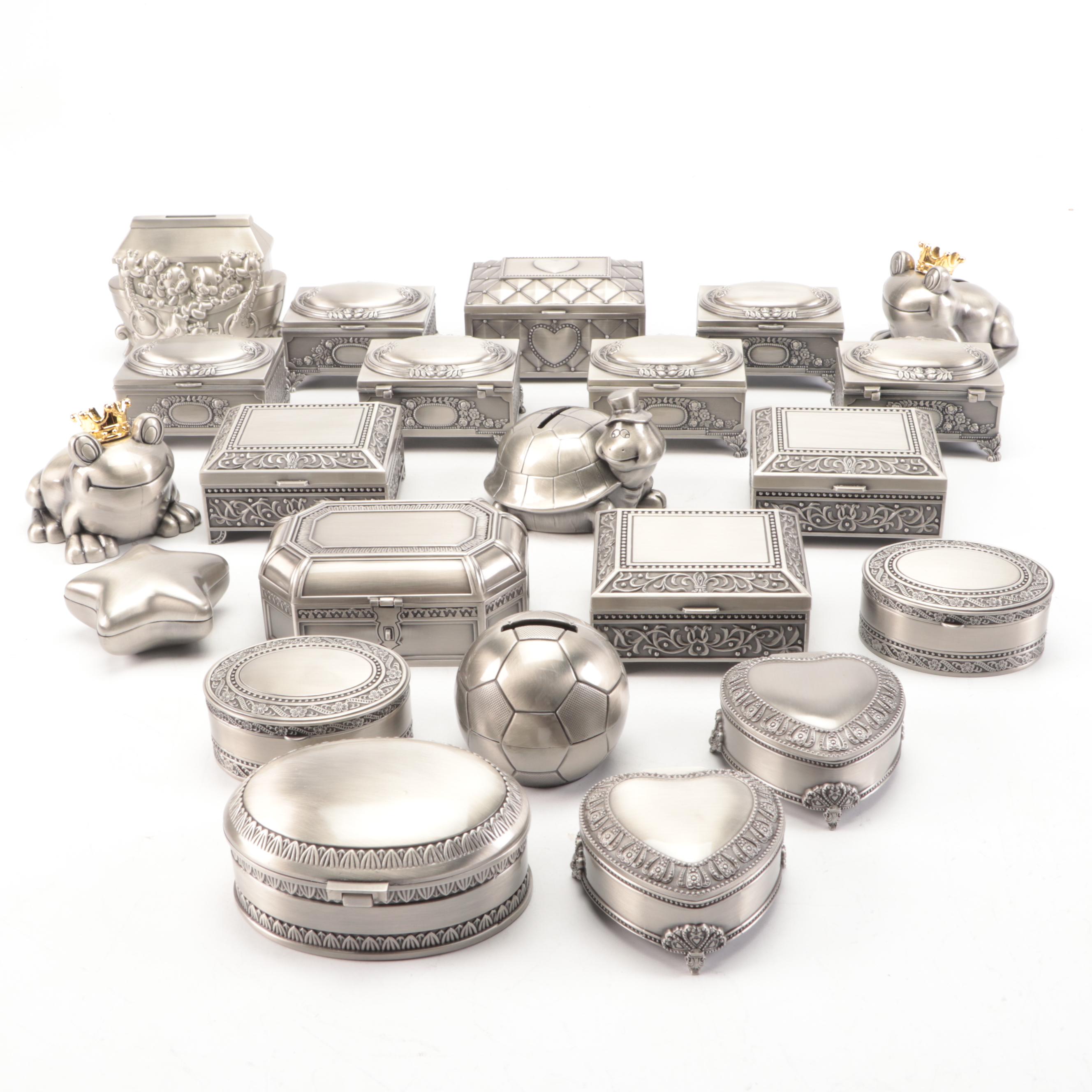 Brushed Metal Boxes with Banks