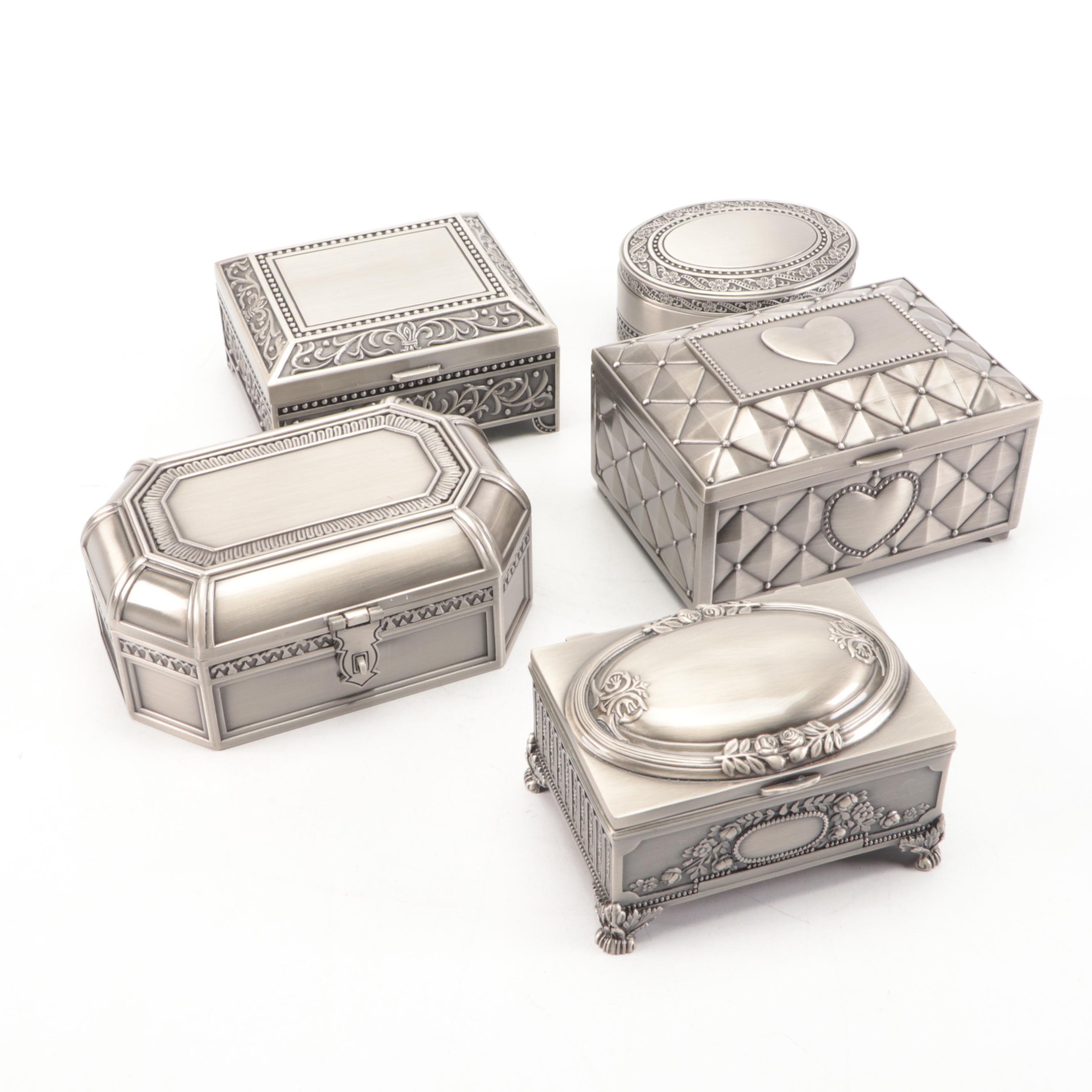 Brushed Metal Boxes with Banks