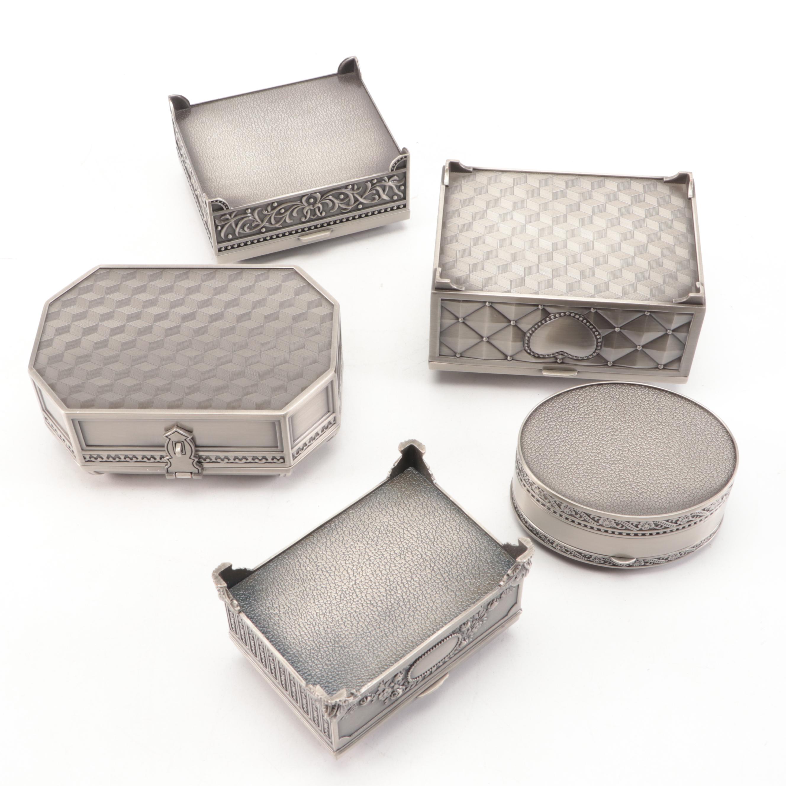 Brushed Metal Boxes with Banks