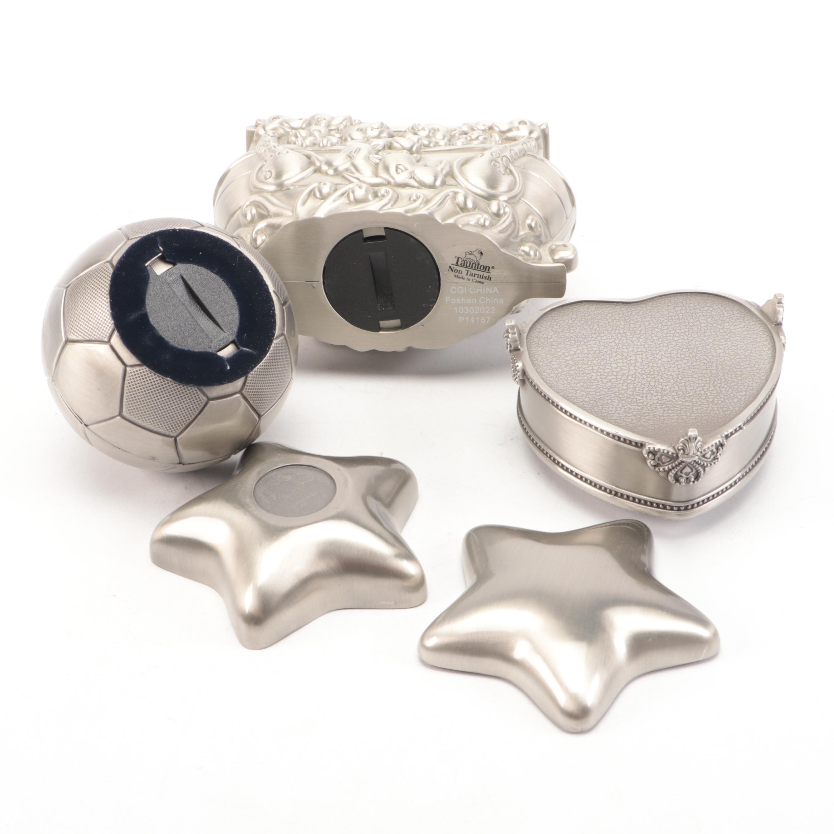 Brushed Metal Boxes with Banks