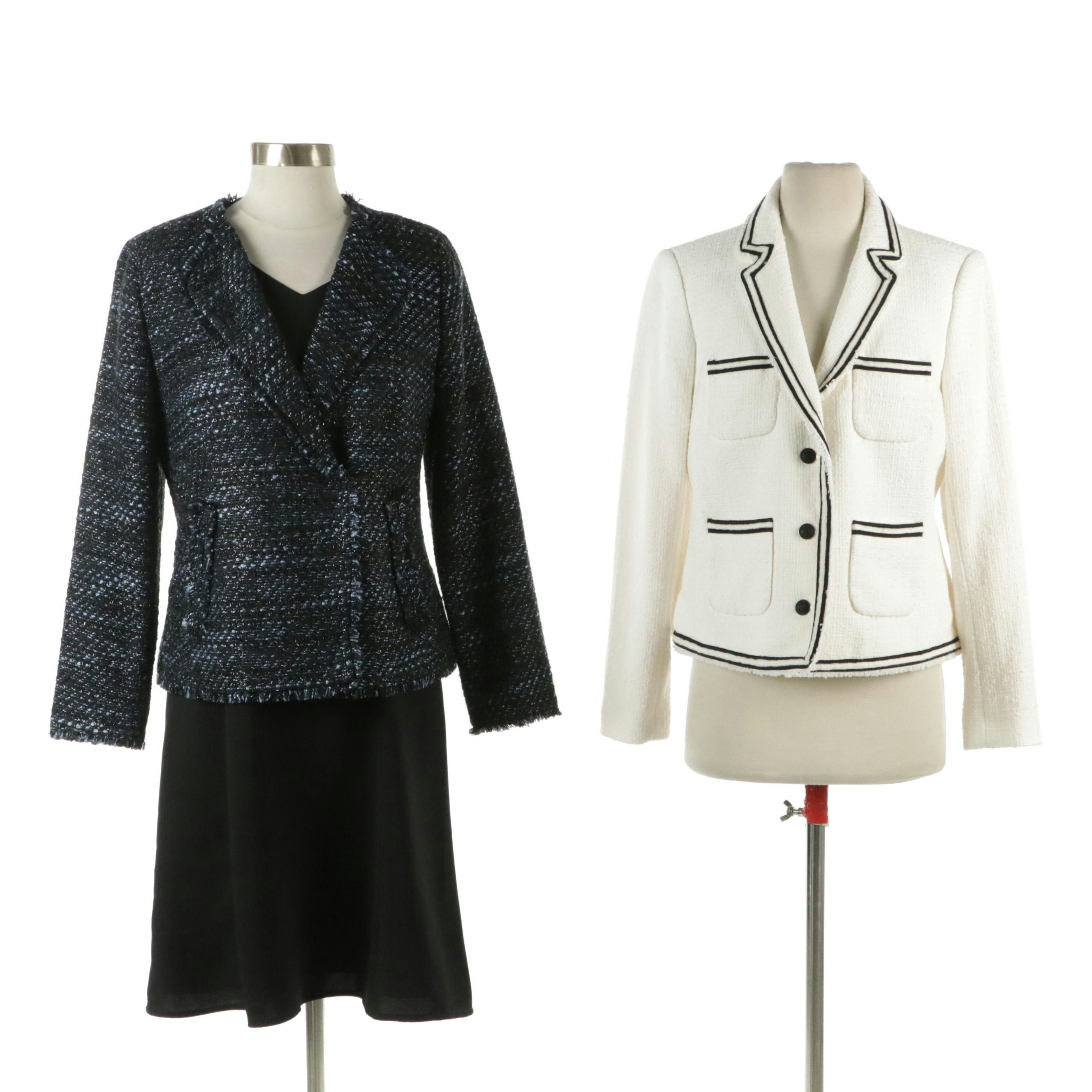 Talbots Little Black Dress with Woven Bouclé Jackets