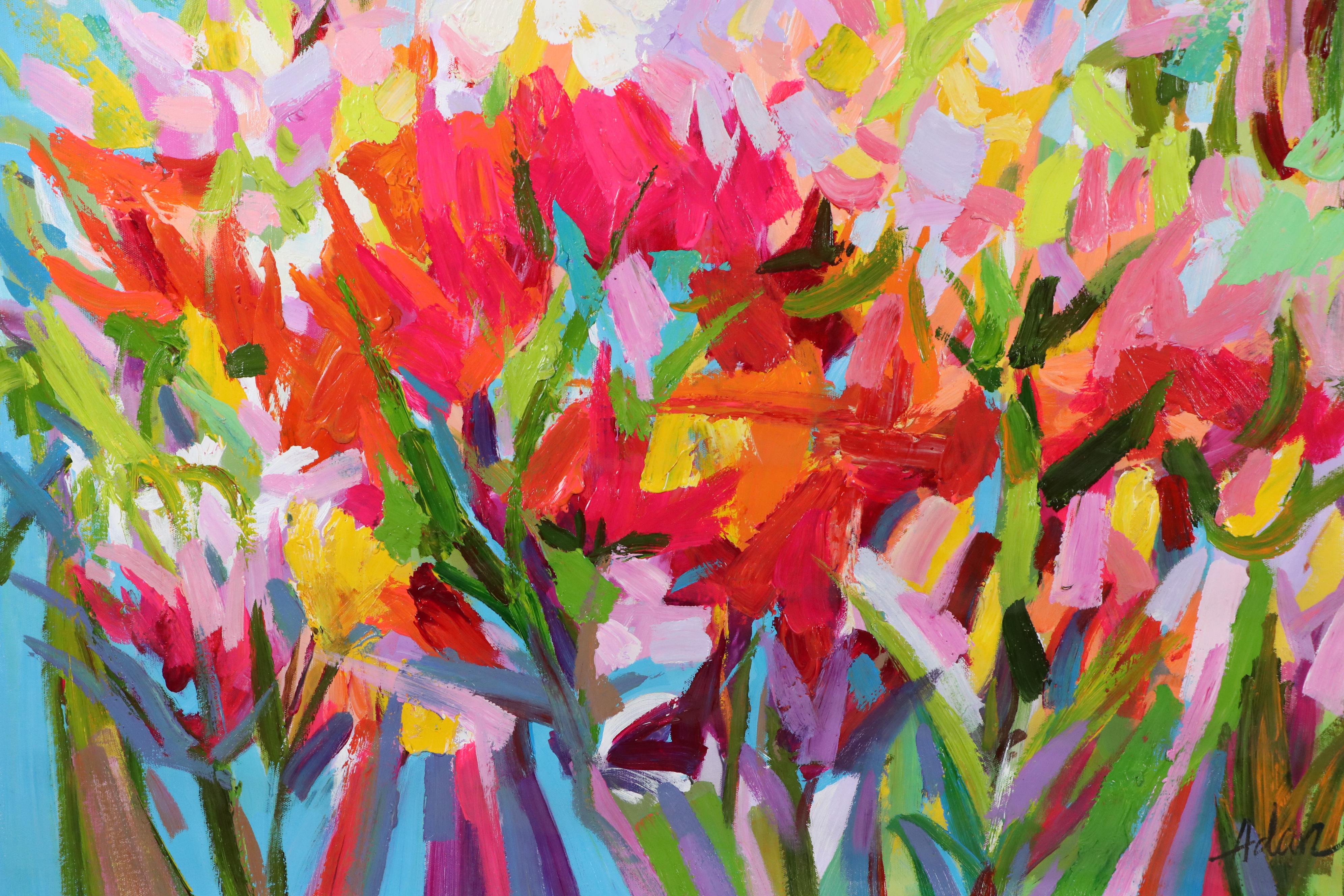 Stylized Floral Oil Painting, 21st Century