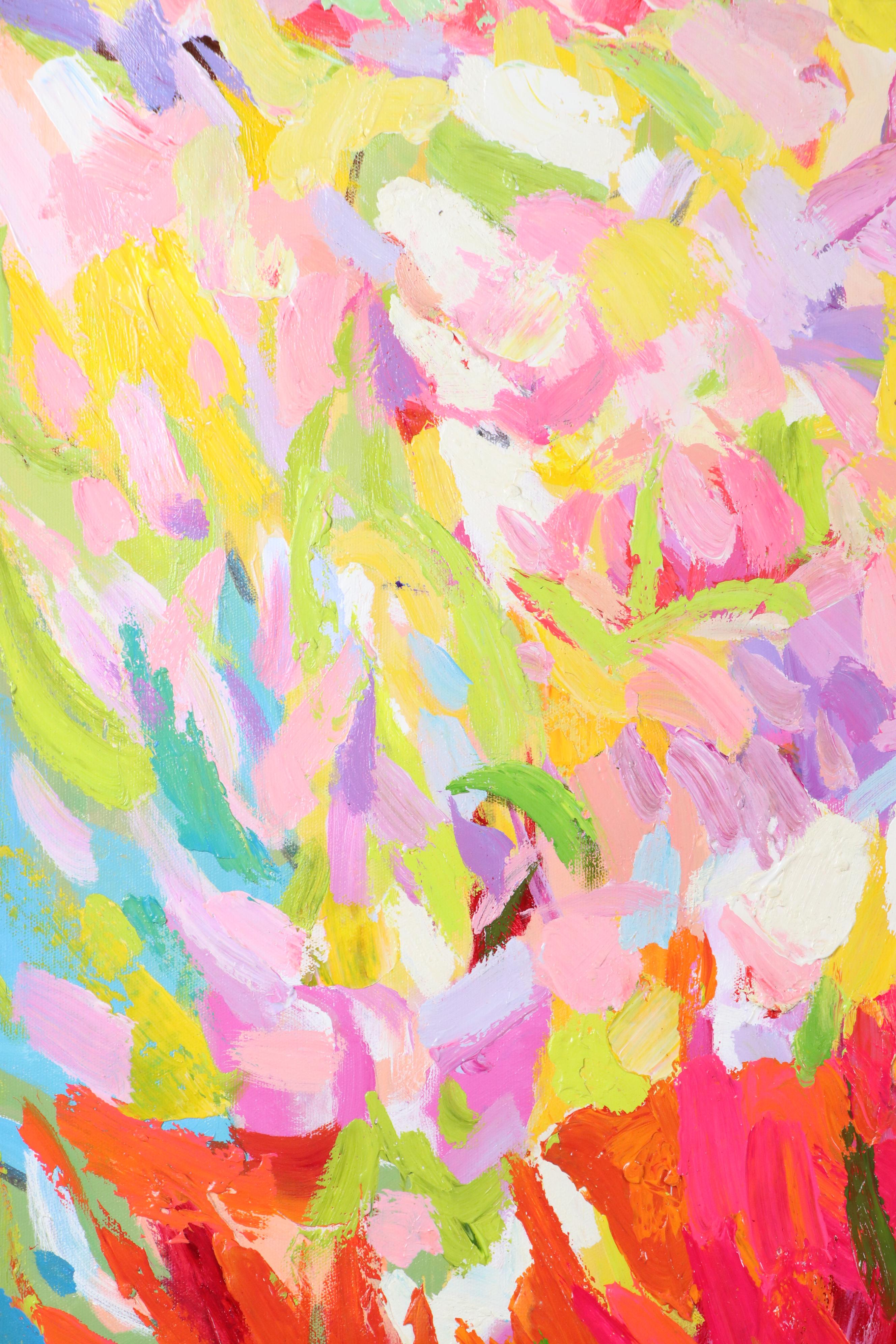 Stylized Floral Oil Painting, 21st Century